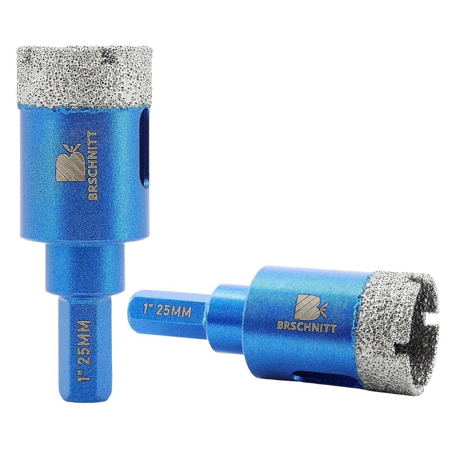 Diamant-fliesenbohrer 25mm Sechskant-schaft (2 Stück) Für Keramik, Granit, Porzellan