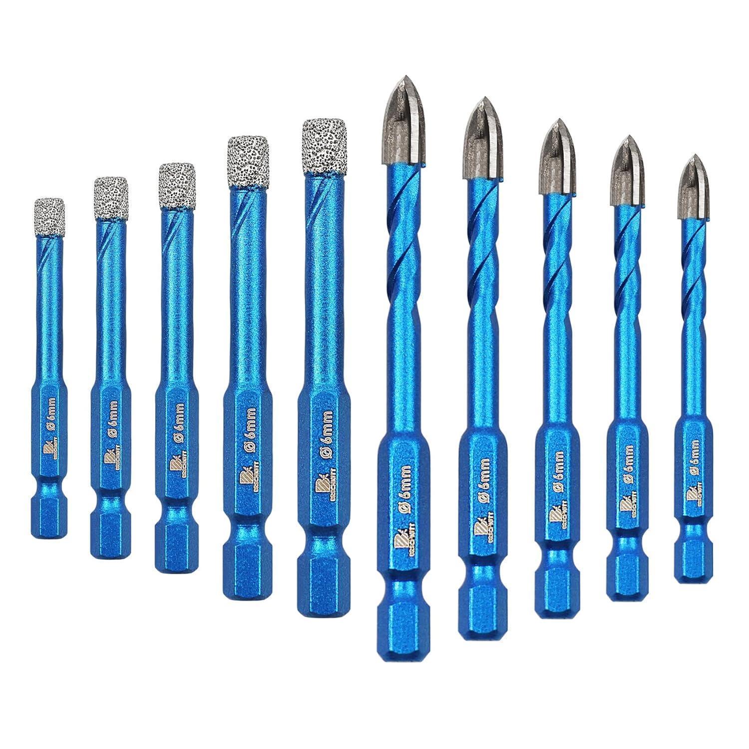 Diamantbohrer Set 6mm Sechskant Schaft Für Feinsteinzeug, Keramik, Granit, Marmor