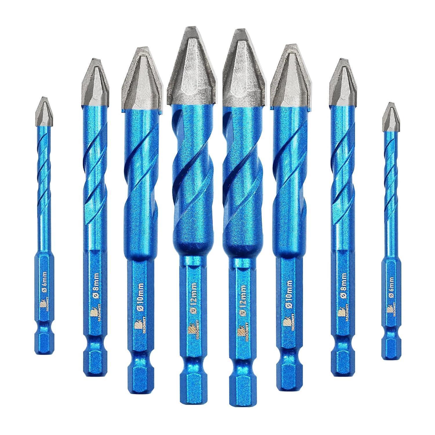 Hartmetall-fliesenbohrer Set 5-12mm Für Glas, Keramik, Beton, Marmor, Holz