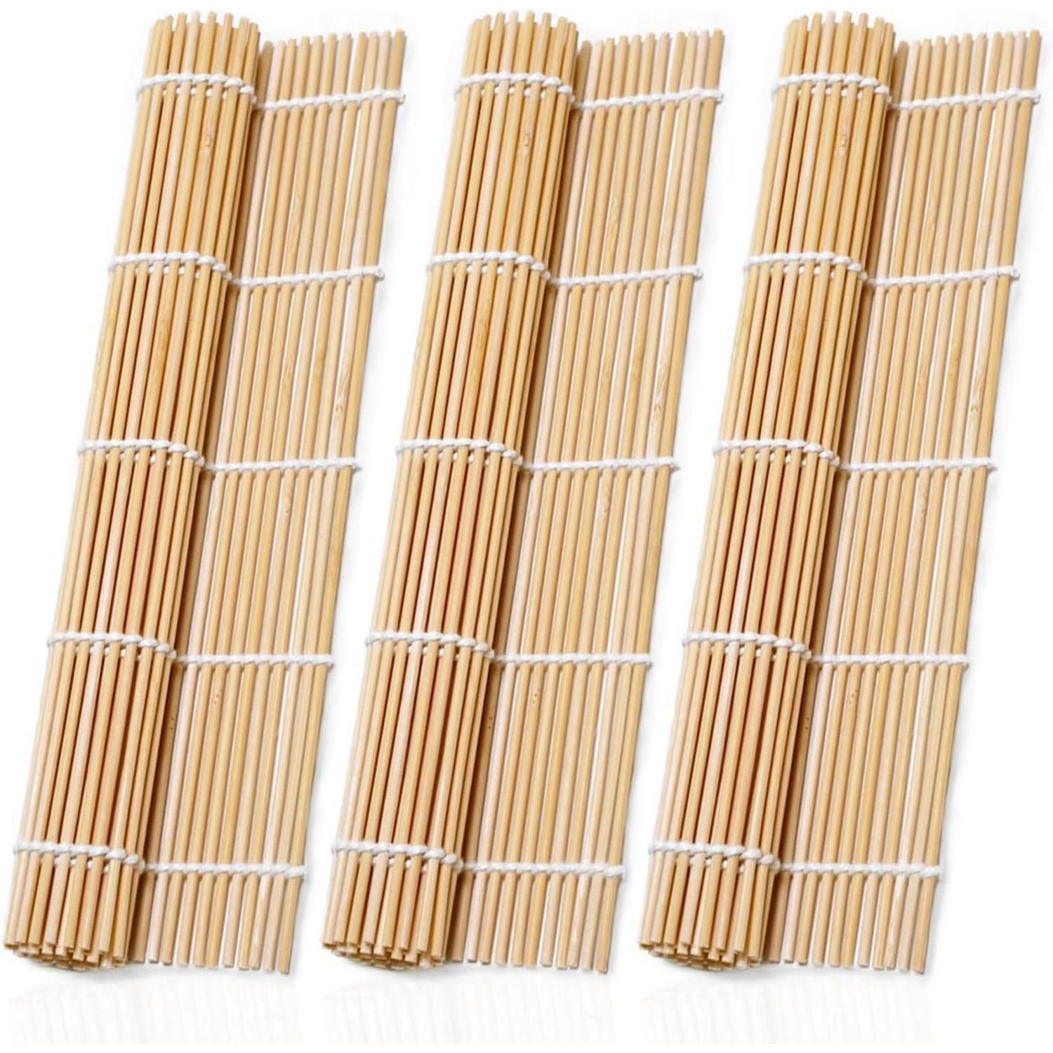Bambus Sushi-matten 3er Set, Natürliche Maki Rollmatten Für Anfänger