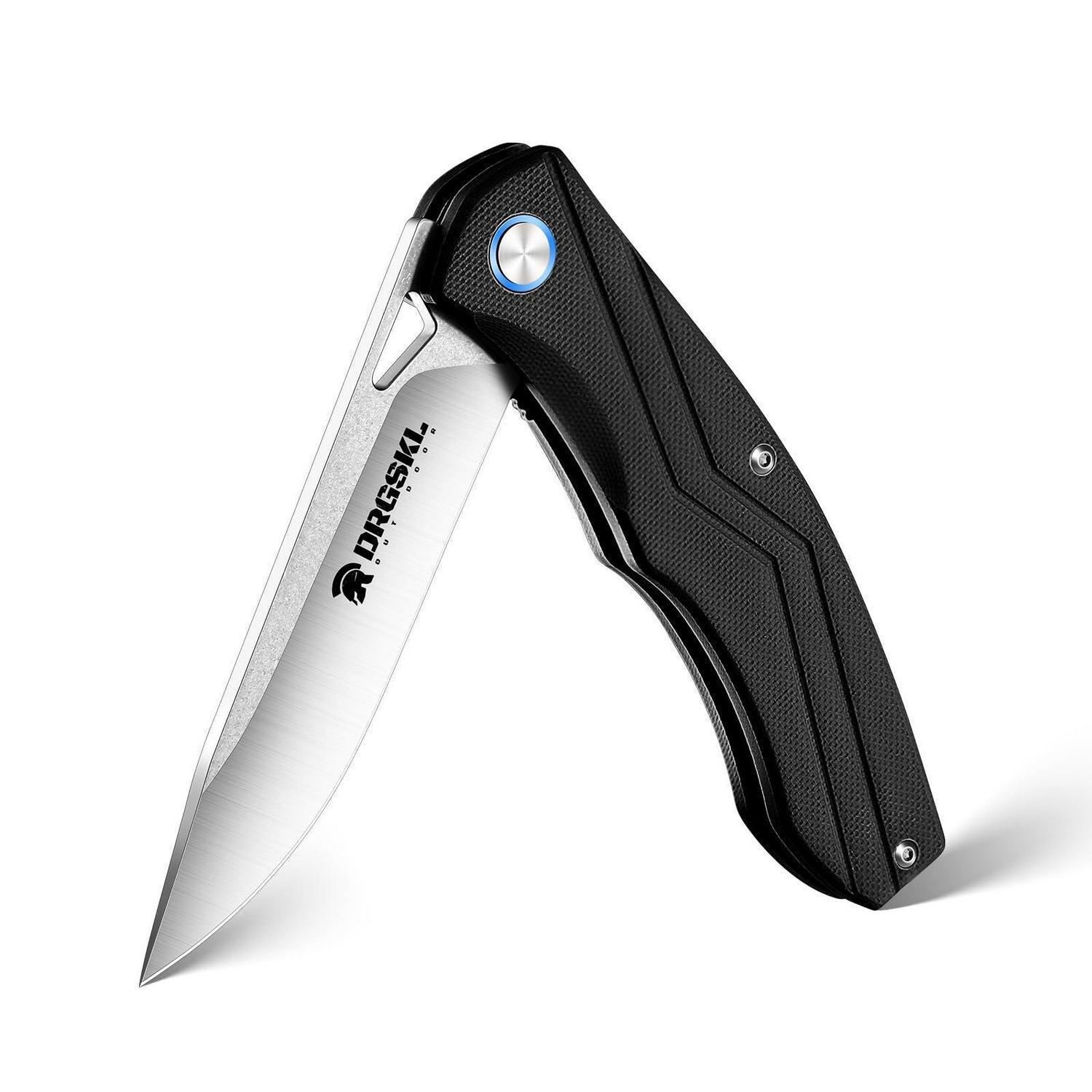 Klappmesser Mit Lederscheide, Einhandmesser Für Camping & Jagd