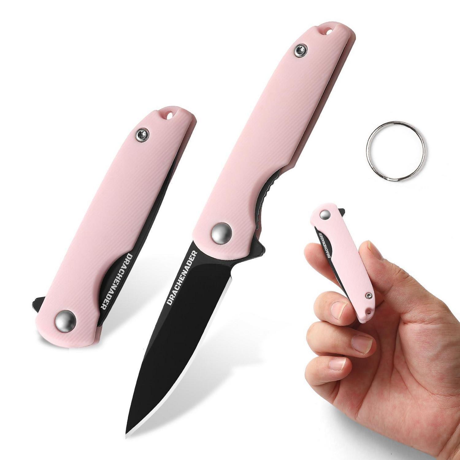 Klappmesser Mit Liner-lock, Einhandöffnung, 5,2 Cm Klinge, Schwarz-rosa