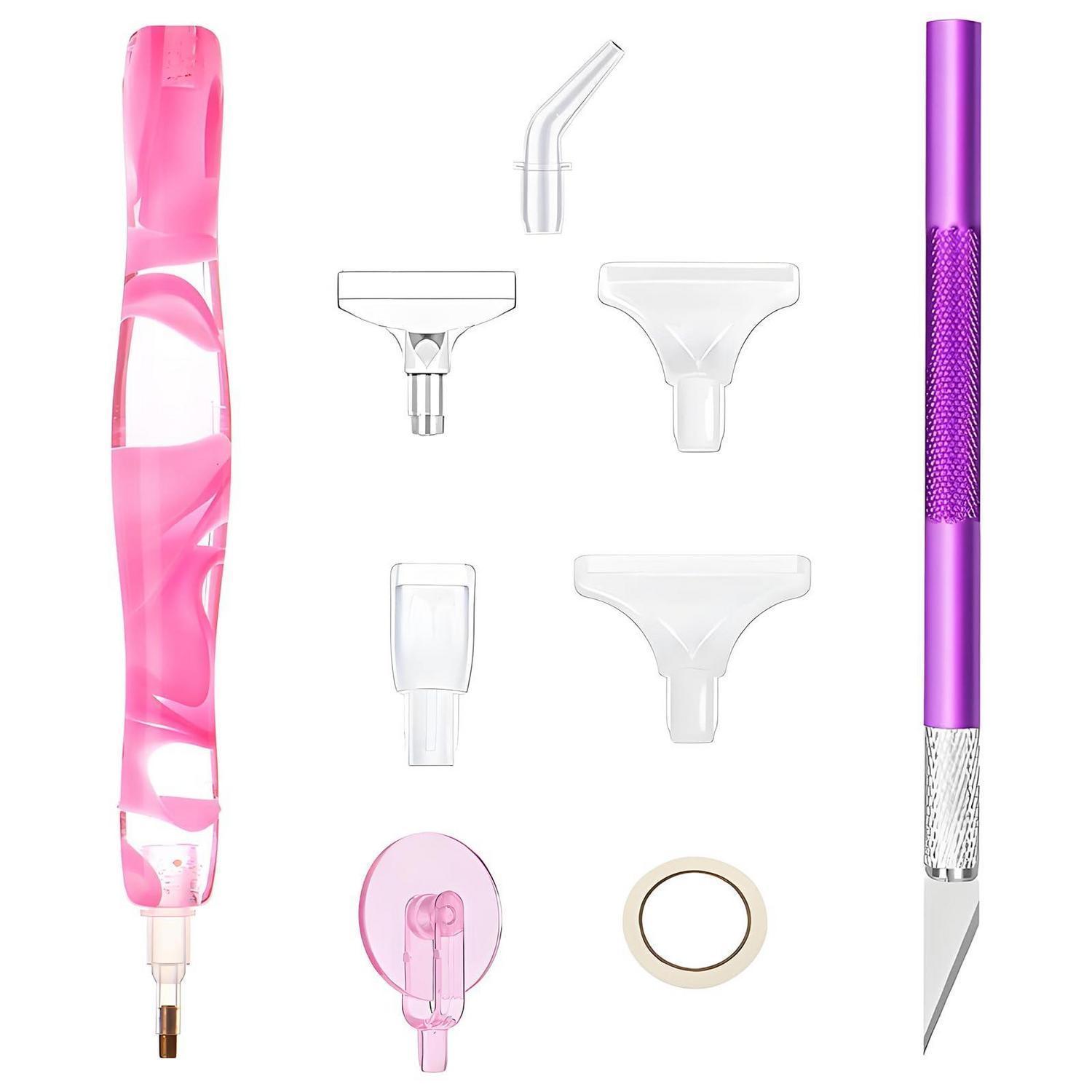 Diamant Malstift Set Mit 7 Bohrern, Zubehör Für Diamantmalerei, Rosa
