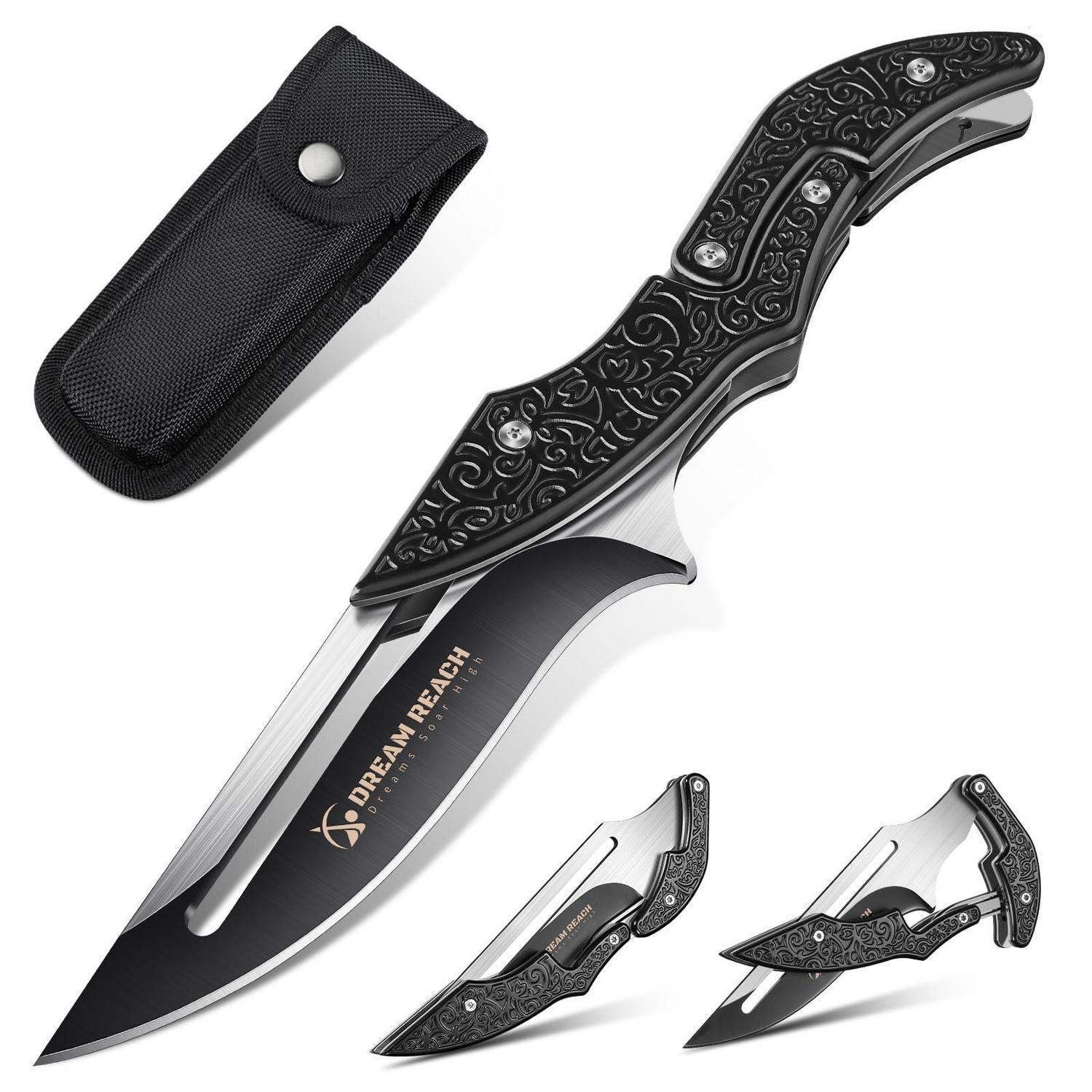 Klappmesser Mit D2 Stahlklinge Und Scheide Für Outdoor & Camping