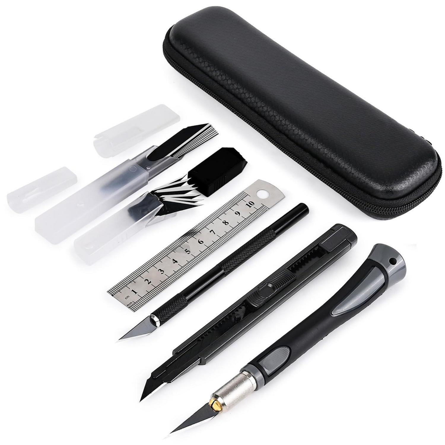 Präzisionsmesser Set Mit Skalpell & Stahllineal Für Handwerk & Hobby