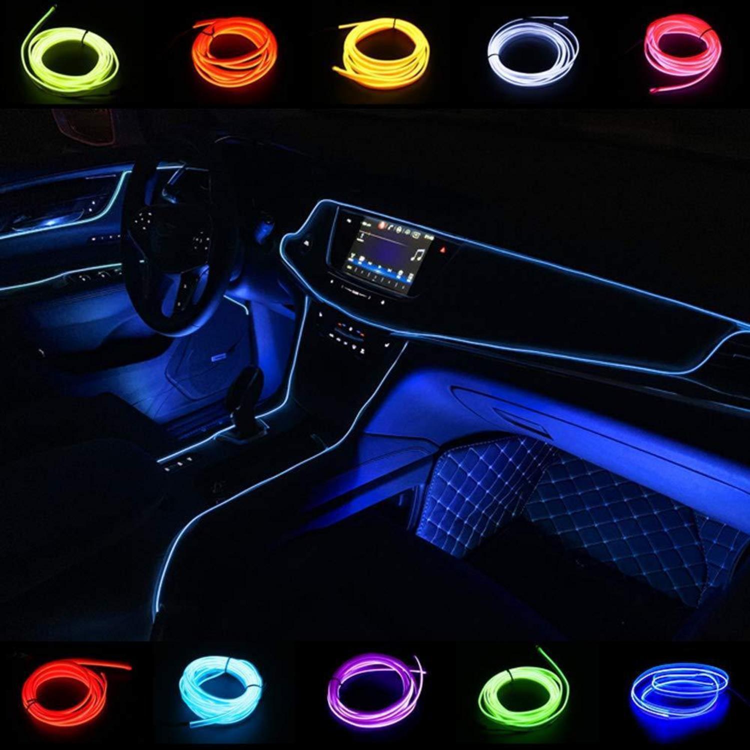 El-draht Neonlichtschlauch 2m Blau, Flexibel, Wasserdicht, Dc-12v Für Auto-innenraum