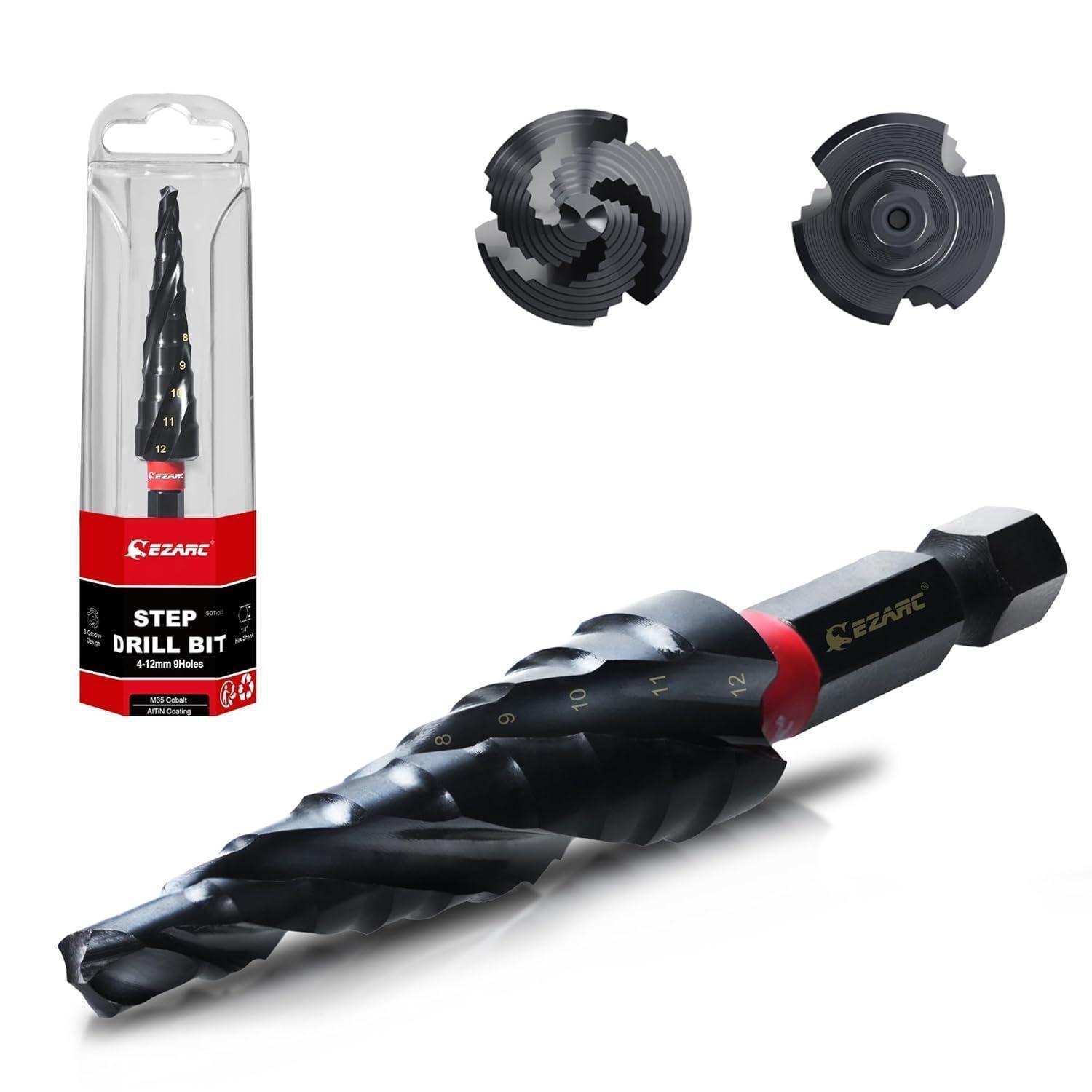 Stufenbohrer Hss Kobalt Ø4-12mm Altin-beschichtung 9 Stufen Für Metall