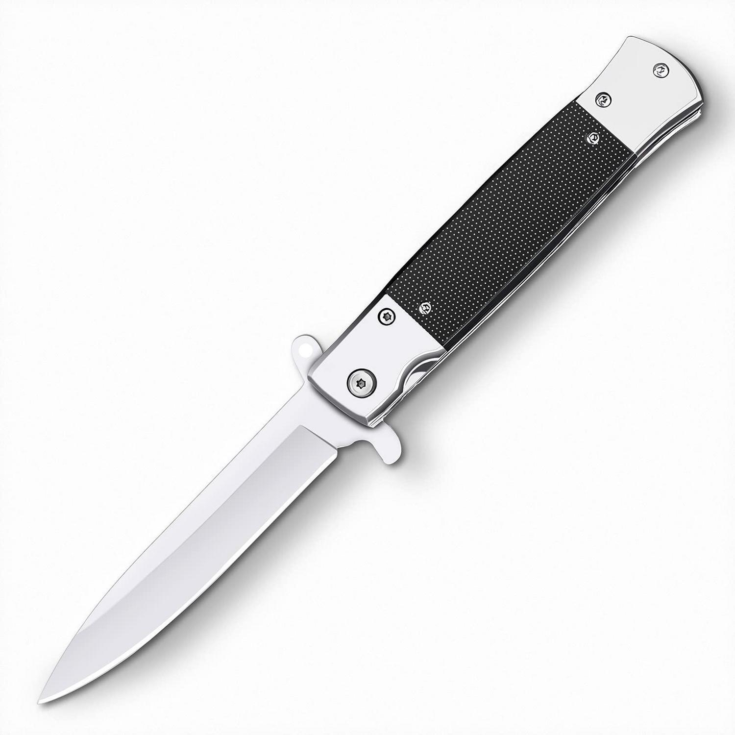 Klappmesser Mit G10-griff, Edelstahlklinge, Einhandöffnung, Für Camping & Angeln
