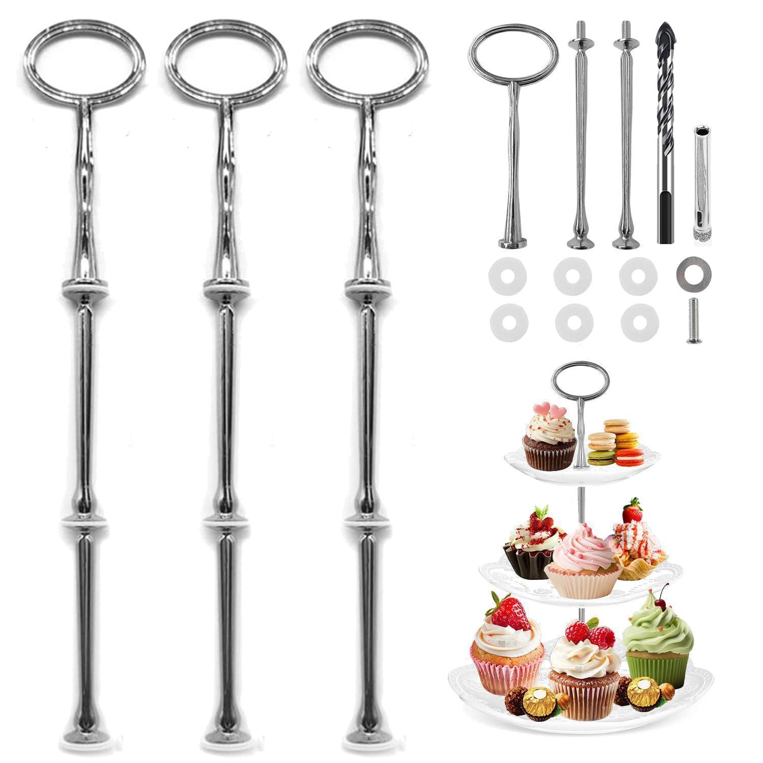 Etagere Stangen Set Silber, 3 Stück, Zinklegierung, Zum Selbst Basteln
