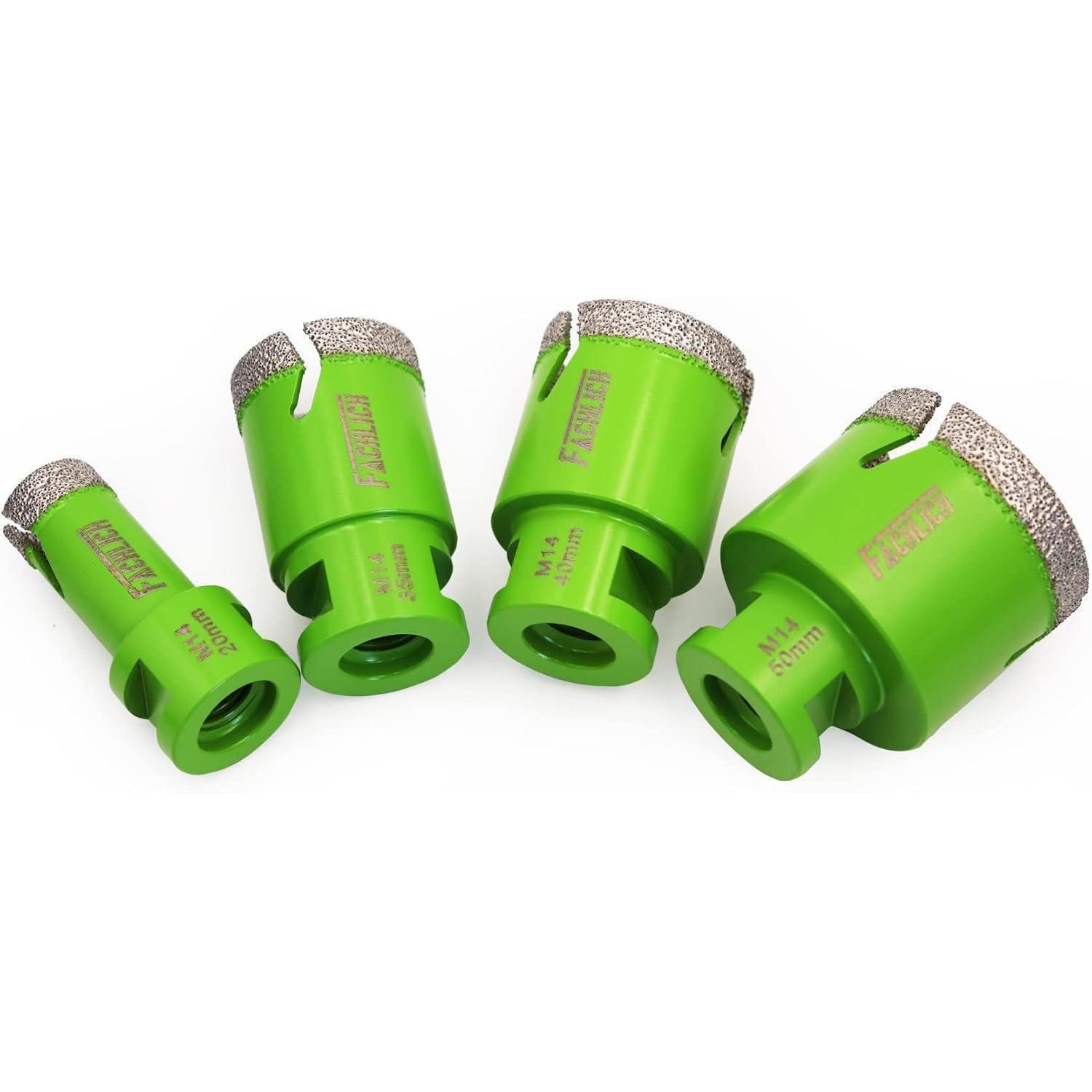 Diamant Fliesenbohrer Set 4tlg. 20-50mm M14 Für Granit Marmor Feinsteinzeug