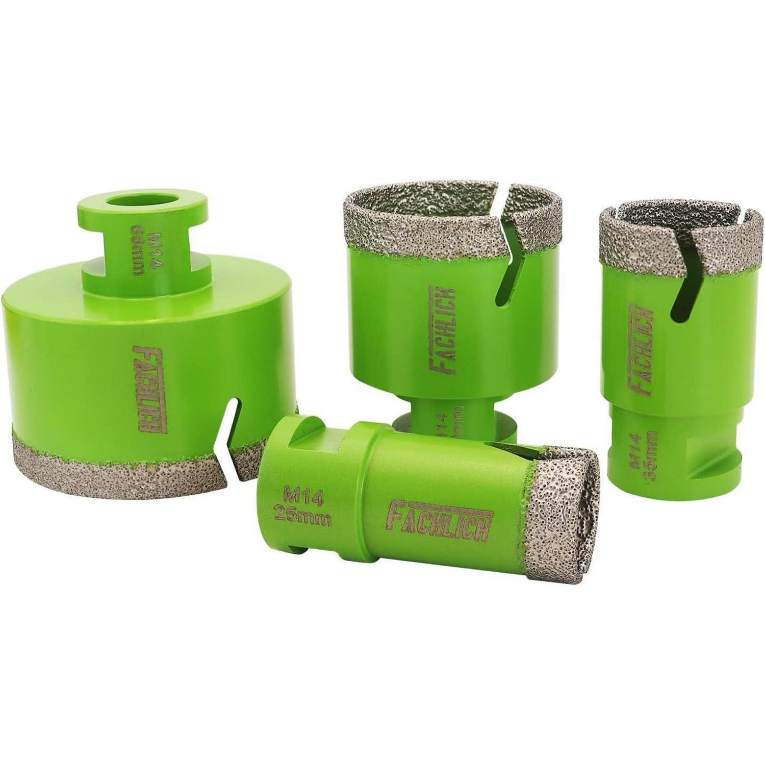 Diamant Fliesenbohrer Set 4tlg. 25-68mm M14 Für Trocken-/nassbohren