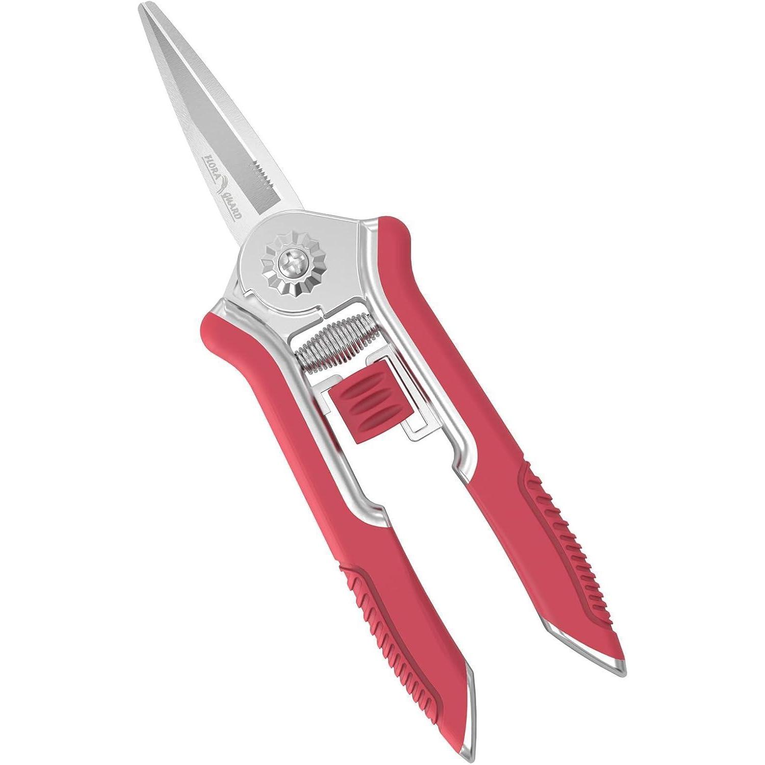 Gartenschere 16,5cm Mit Soft-touch-griff, Rosenschere, Ernteschere, Bonsai-schere (rot)