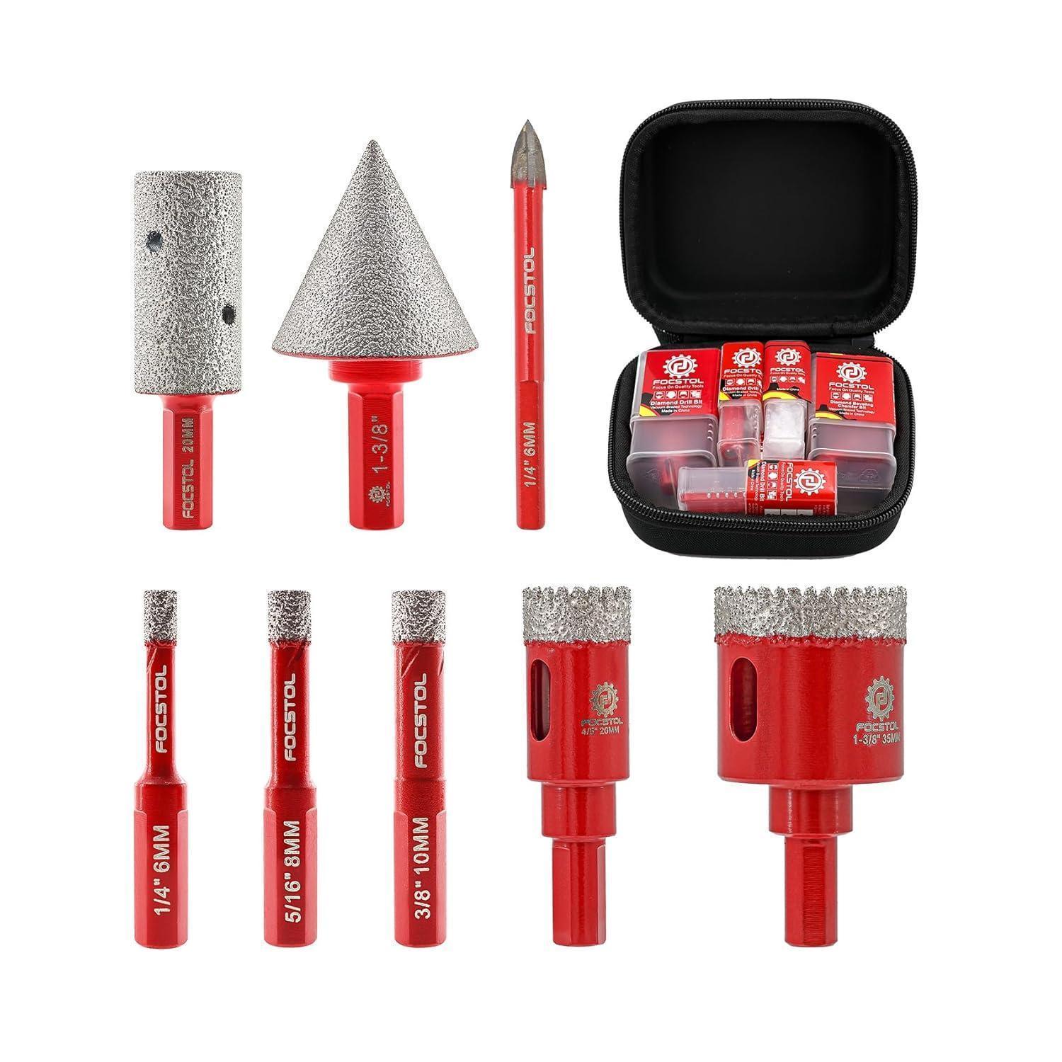 Diamant Fliesenbohrer Set 8tlg. Für Porzellan, Keramik, Marmor, Granit