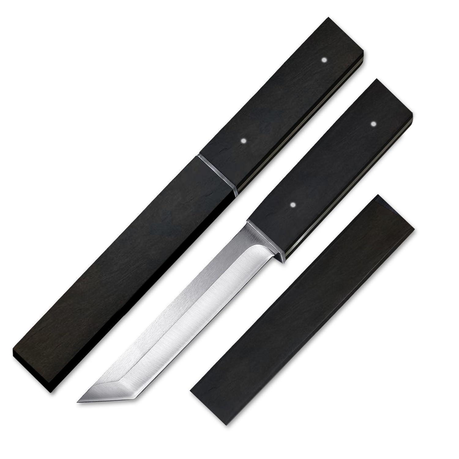 Feststehendes Messer Edelstahl Mit Holzgriff, 26cm, Für Camping & Outdoor