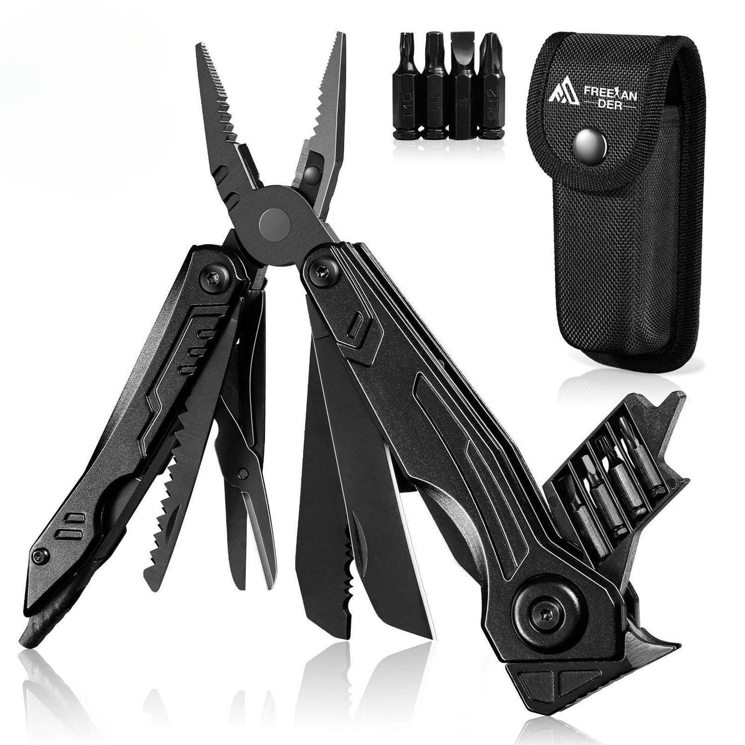 21-in-1 Multitool Zange Mit Taschenmesser, Säge, Schraubendrehern & Nylontasche