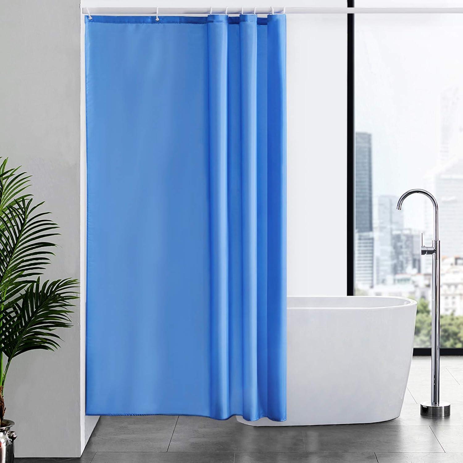 Duschvorhang Textil Blau 120x200cm, Anti-schimmel, Wasserdicht, Waschbar
