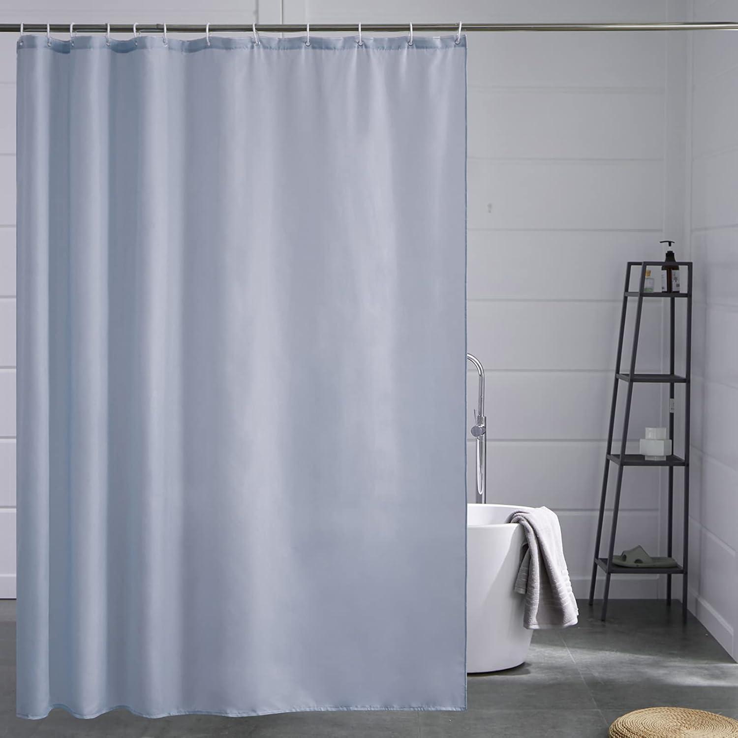 Duschvorhang 180x210cm Grau Blau, Textil, Anti-schimmel, Waschbar, Wasserdicht
