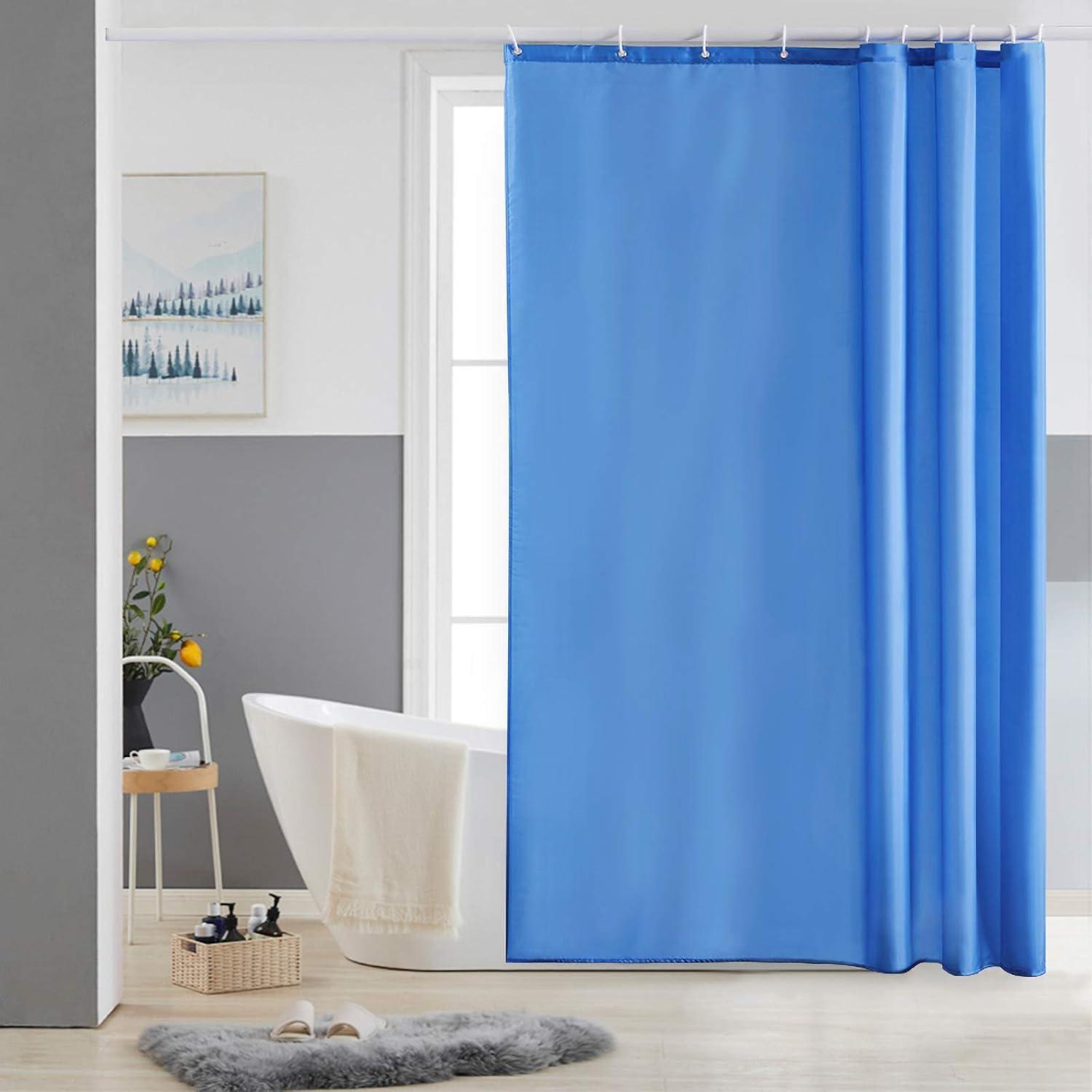 Duschvorhang Textil 150x180 Cm Blau, Wasserabweisend, Schimmelresistent, Waschbar