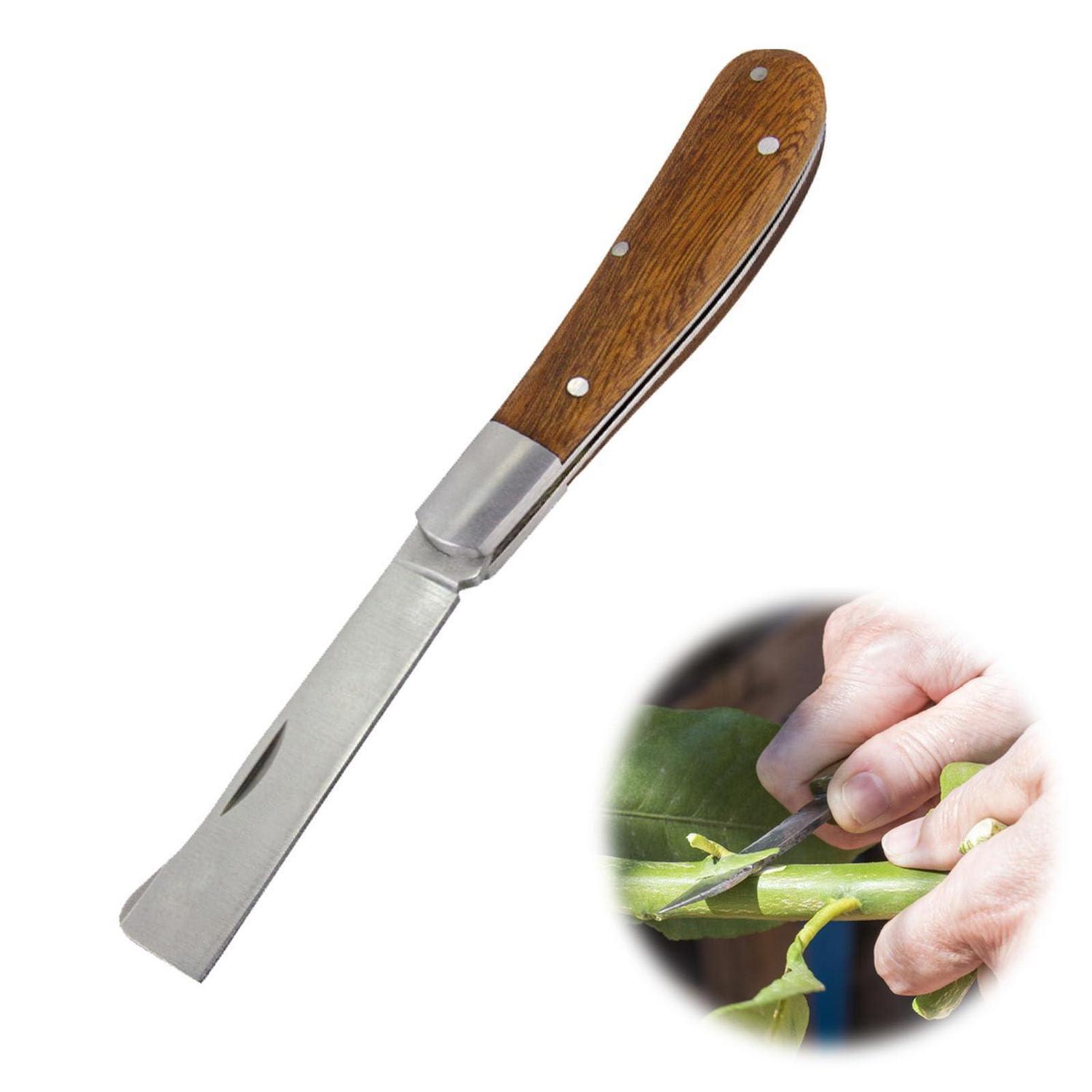 Gartenmesser Klappbar Mit Holzgriff Aus Edelstahl – Ideal Zum Veredeln Und Ernten