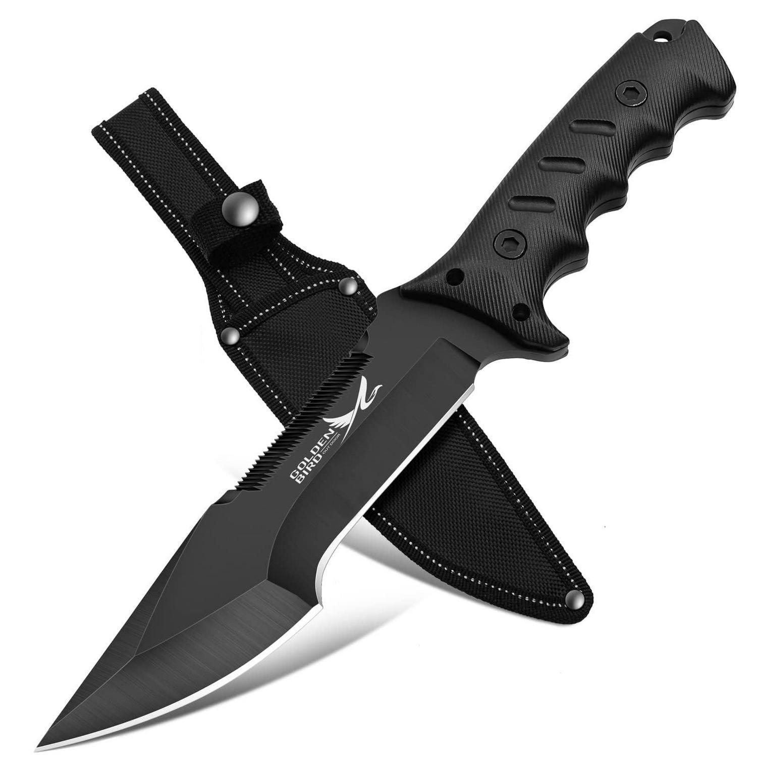 Outdoor Messer Mit Sägefunktion Und Holster, Feststehende Klinge 29cm