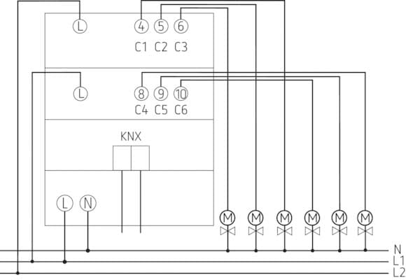 Theben Heizungsaktor 6-fach, o.Erweiter. HM 6 T KNX - 4940240