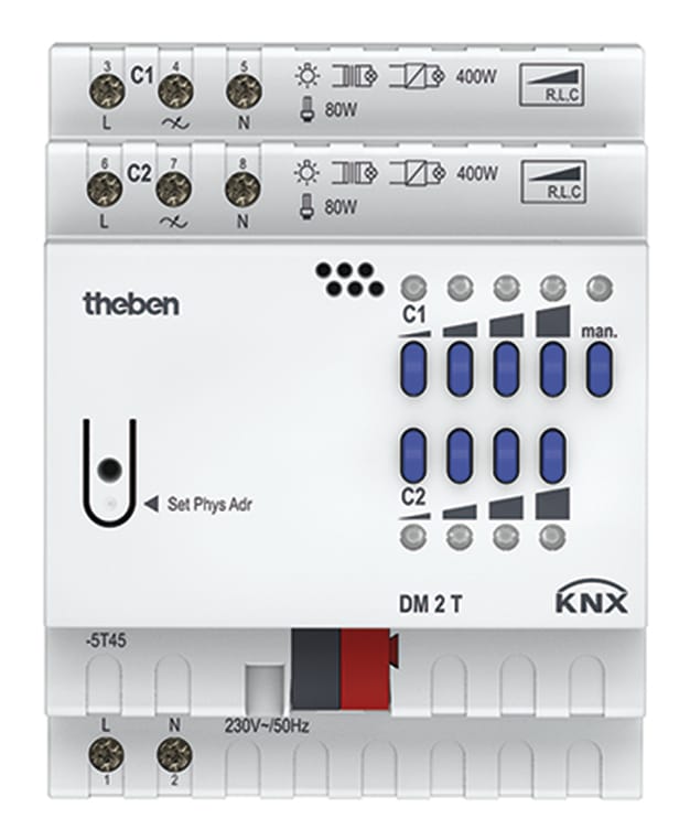 Theben Dimmaktor 2-fach, o.Erweiter. DM 2 T KNX - 4940270