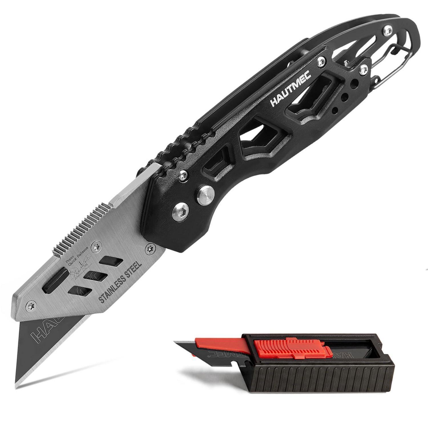 Klappmesser Mit 10 Ersatzklingen, Aluminium Universal Cutter Mit Gürtelclip