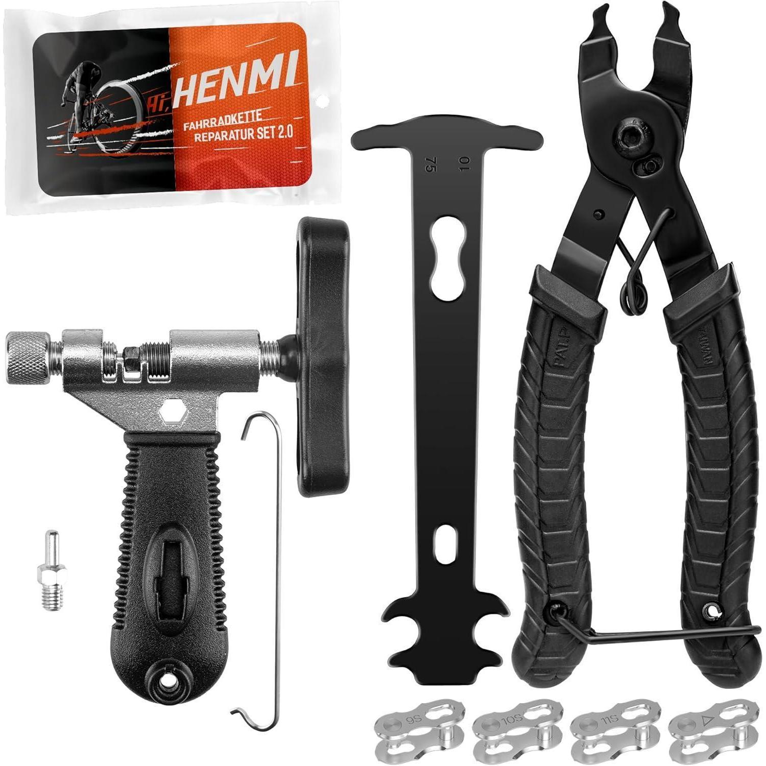 Fahrradketten Reparatur Set Mit Kettennieter, Kettenschloss Zange & Messlehre