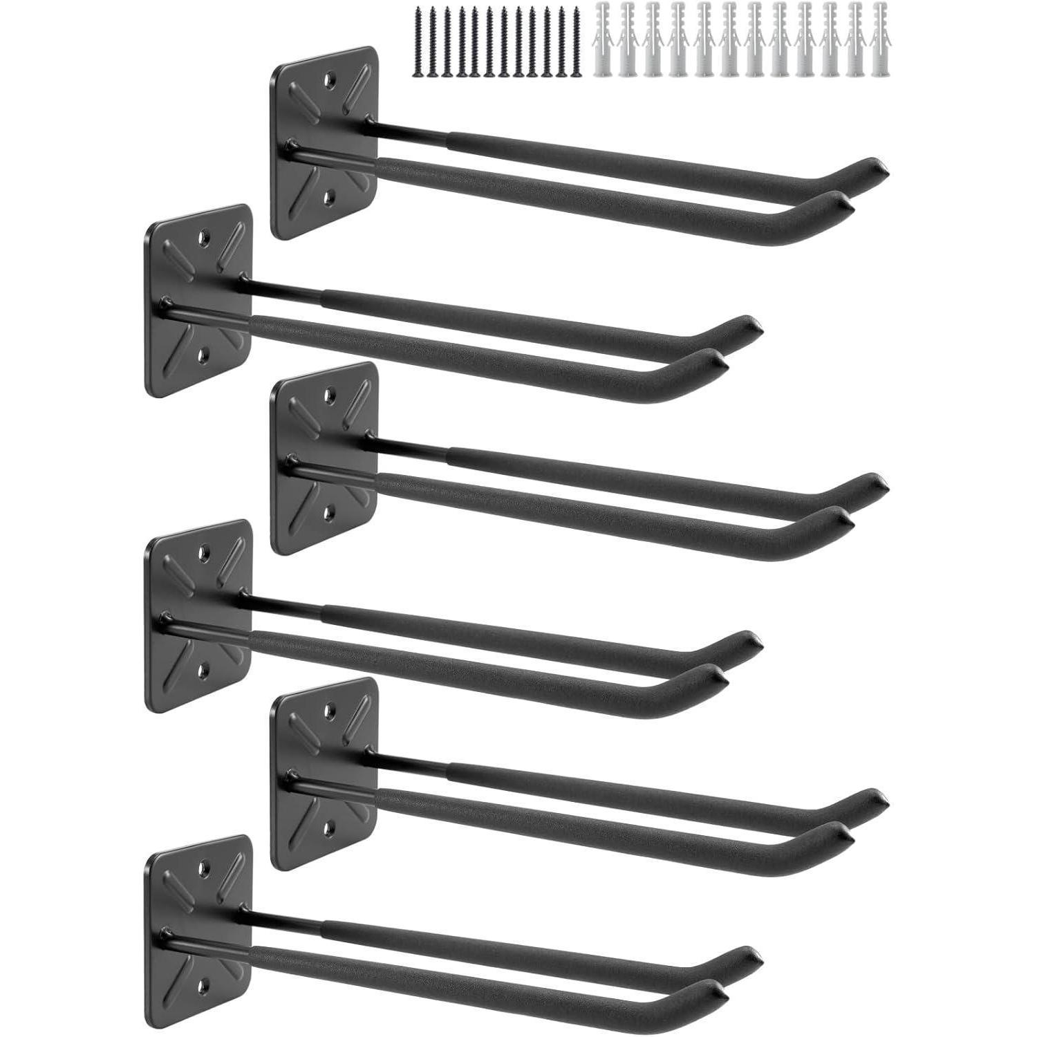 Garagenhaken 6er Set, Schwerlast Wandhalterung Für Werkzeuge & Gartengeräte