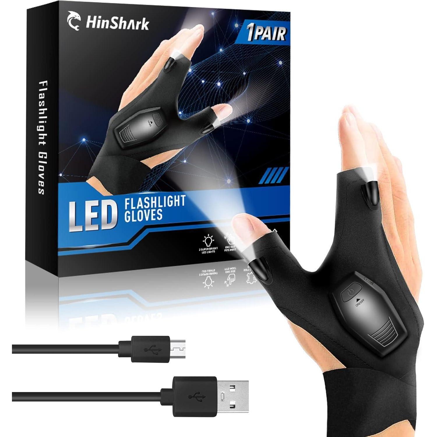 Led-taschenlampen-handschuhe Wiederaufladbar Für Angeln & Heimwerken