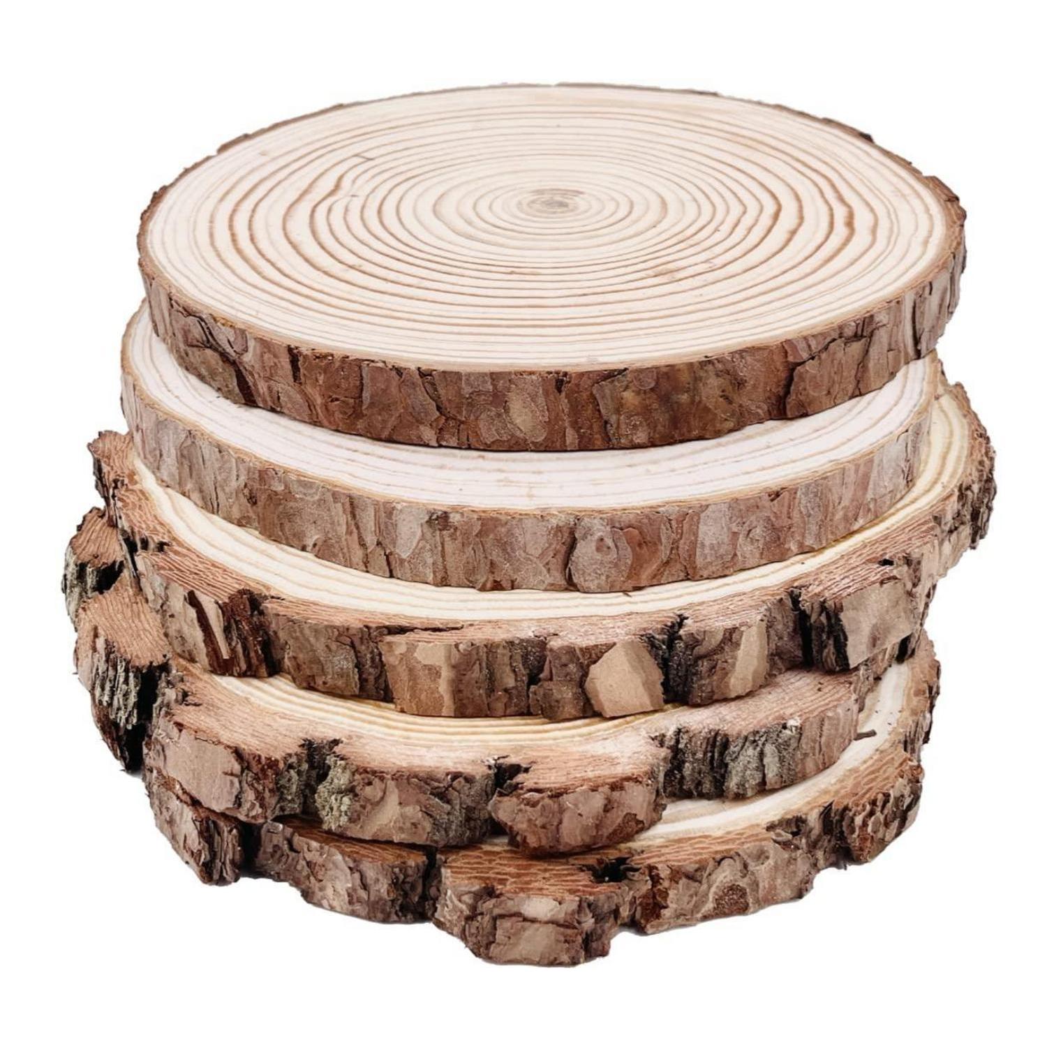 Holzscheiben 5er Set 18-20cm Unbehandelt Für Diy Handwerk & Deko