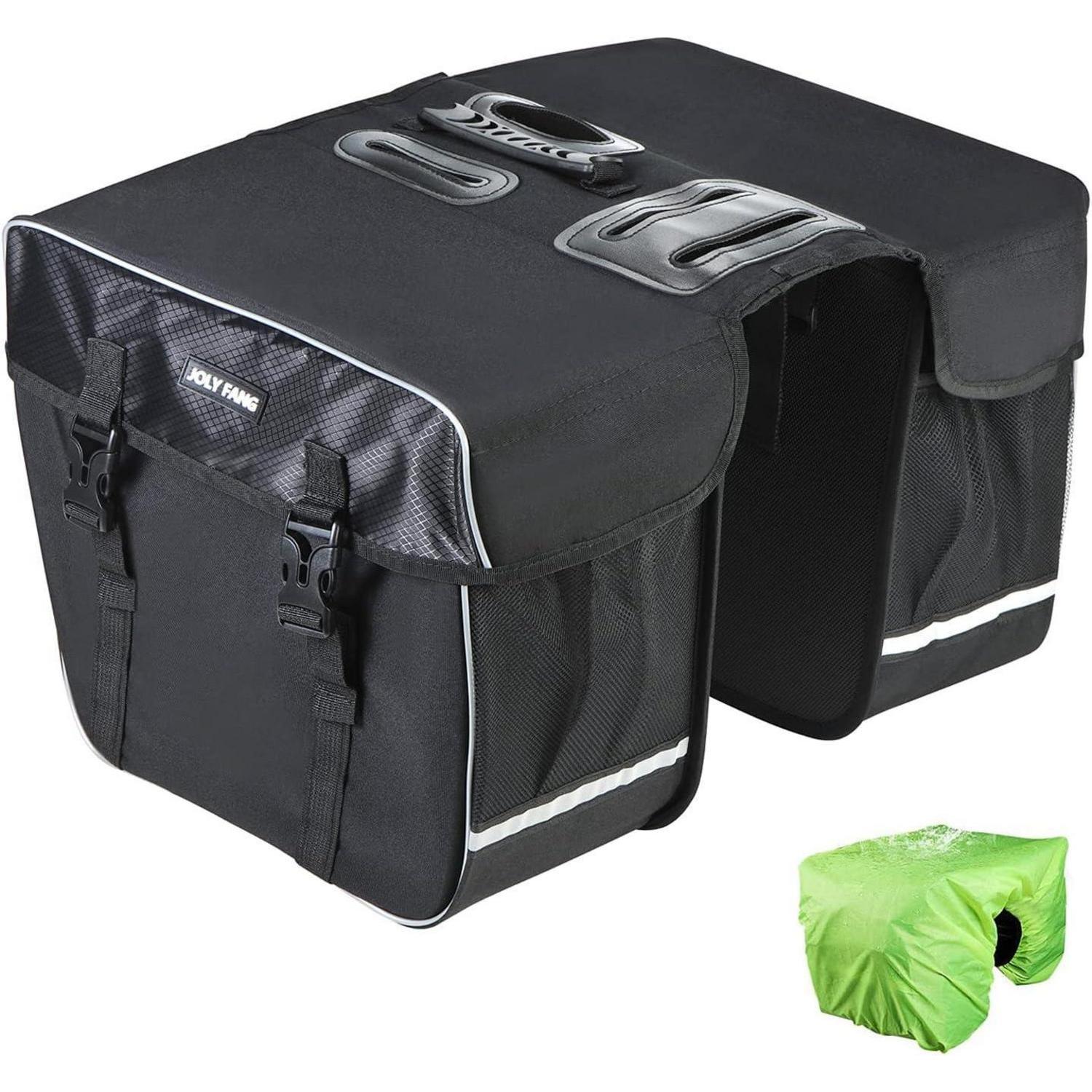 Fahrrad-gepäckträgertasche 30l Wasserdicht Mit Regenschutz Und Reflektoren