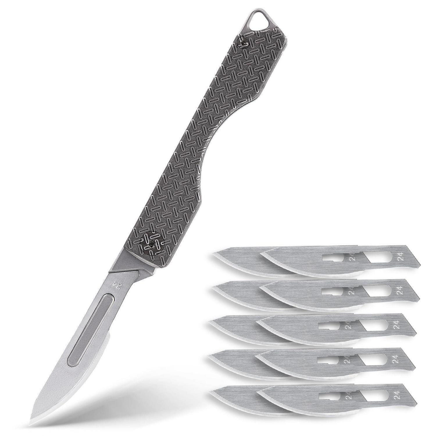 Taschenmesser Mit Austauschbarer Klinge 24, Titan-griff, Rostfrei, Für Outdoor
