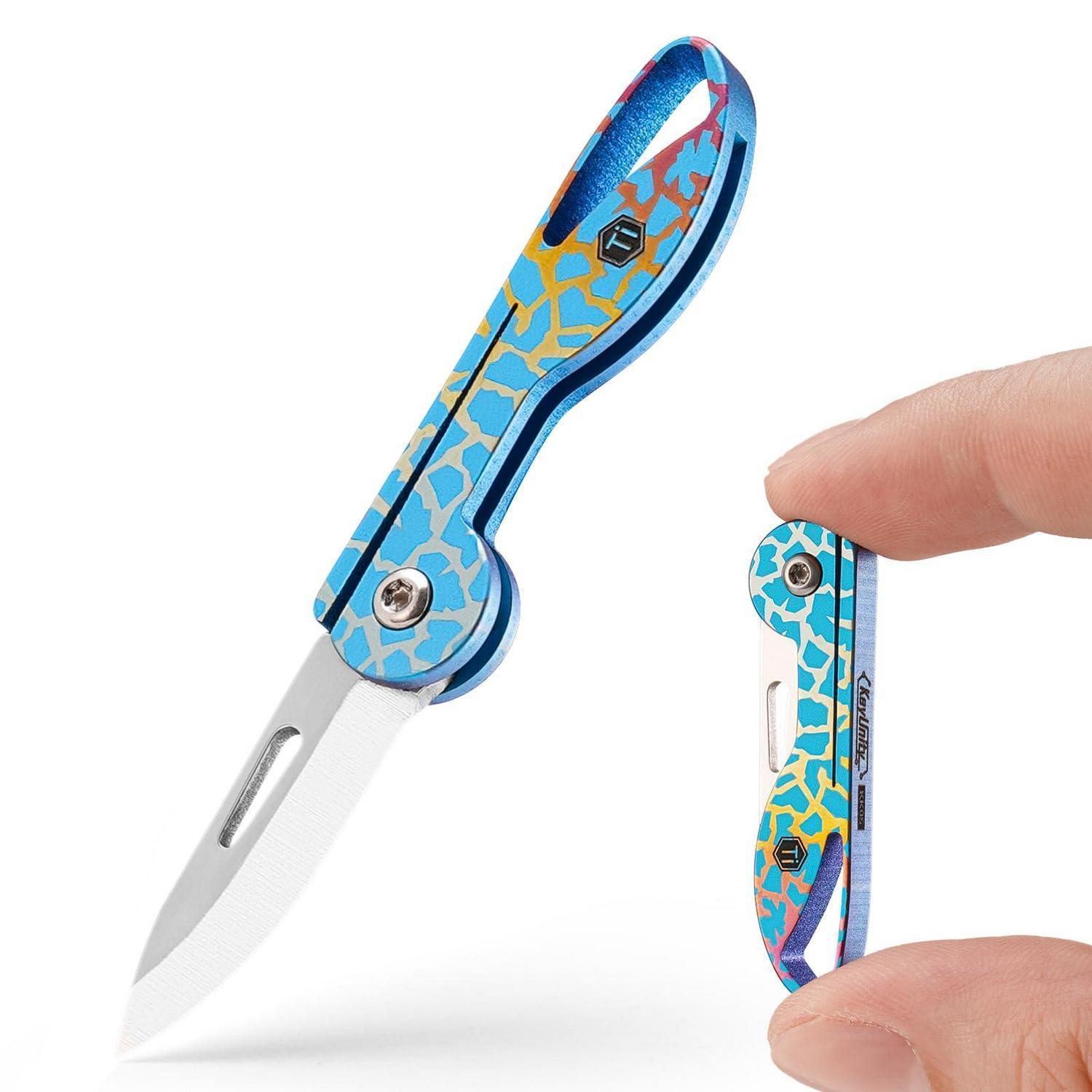 Mini Klappmesser Titan Mit Schlüsselanhänger, Leichtes Edc Taschenmesser Für Camping