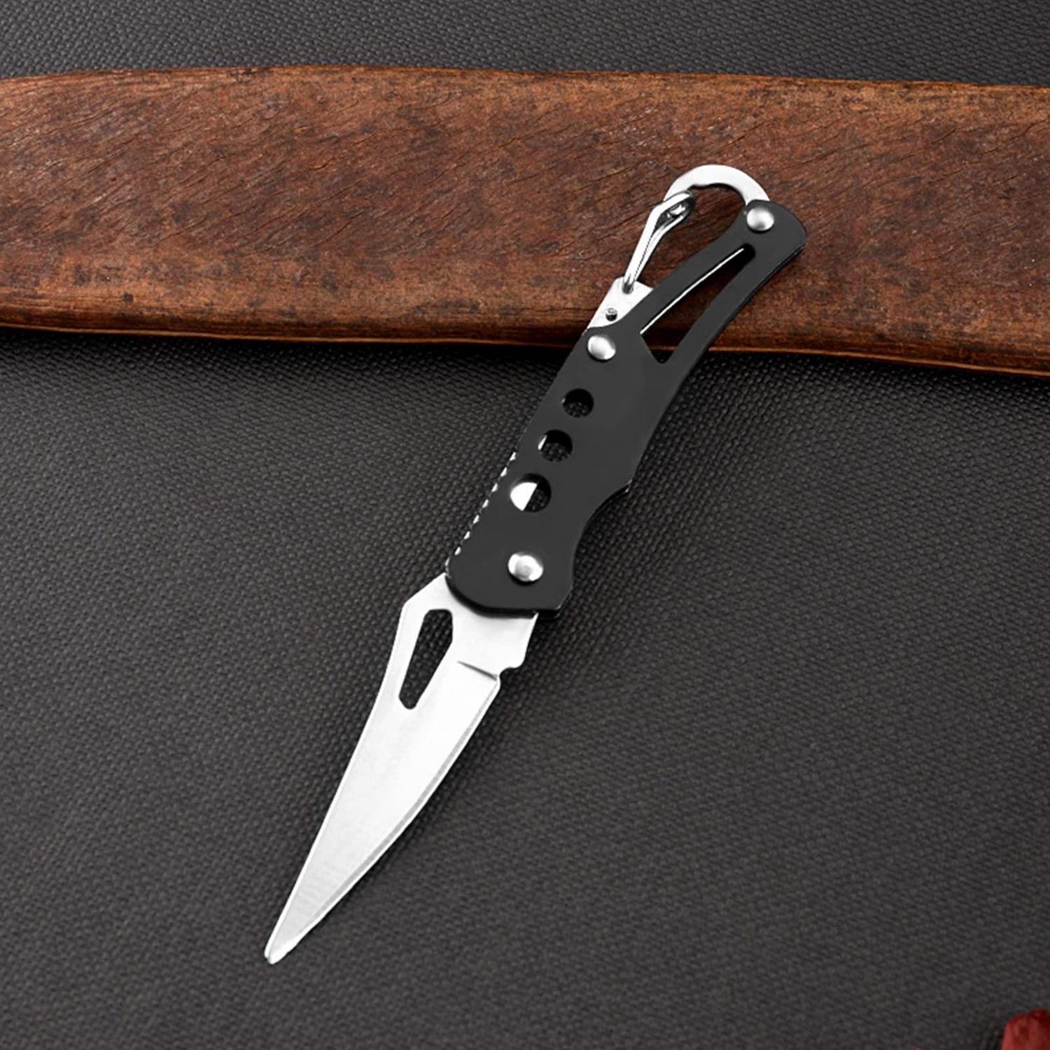 Klappmesser Outdoor Mit Edelstahlklinge Und Karabinerhaken Für Camping