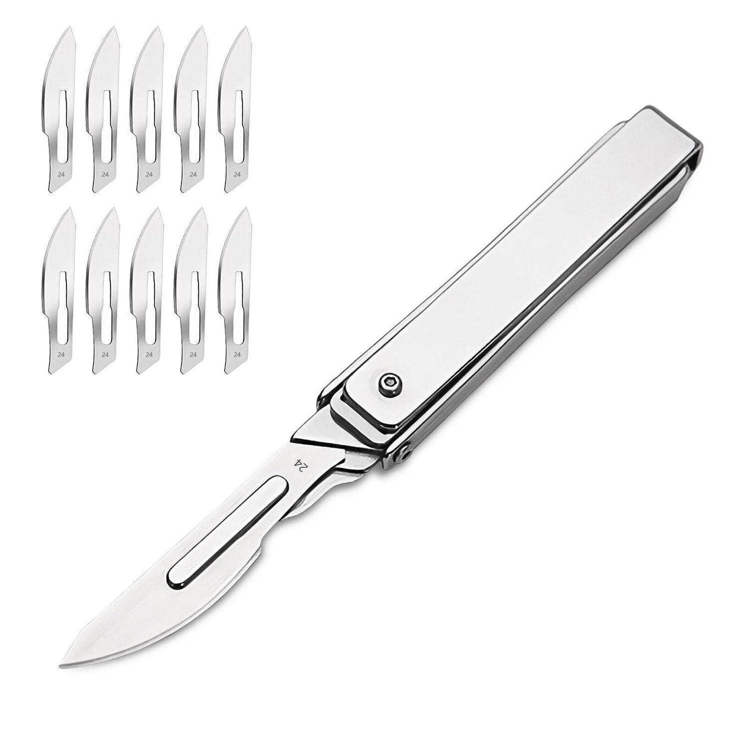 Klappmesser Mit 10 Klingen, Taschenmesser Edc Für Camping, Schlüsselanhänger, Outdoor