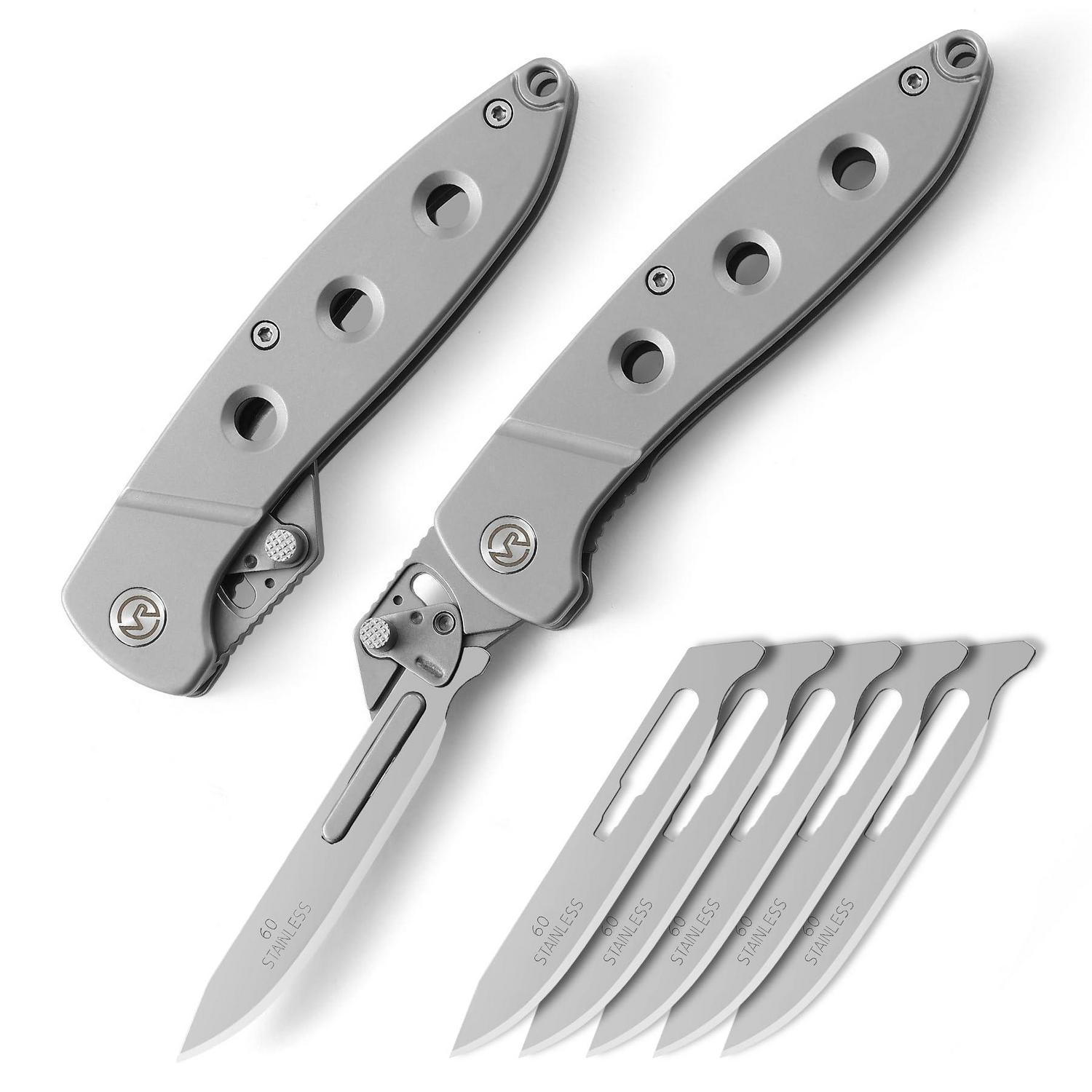 Klappmesser Skalpell Mit 6 Ersatzklingen, Edc Taschenmesser Für Jagd, Camping