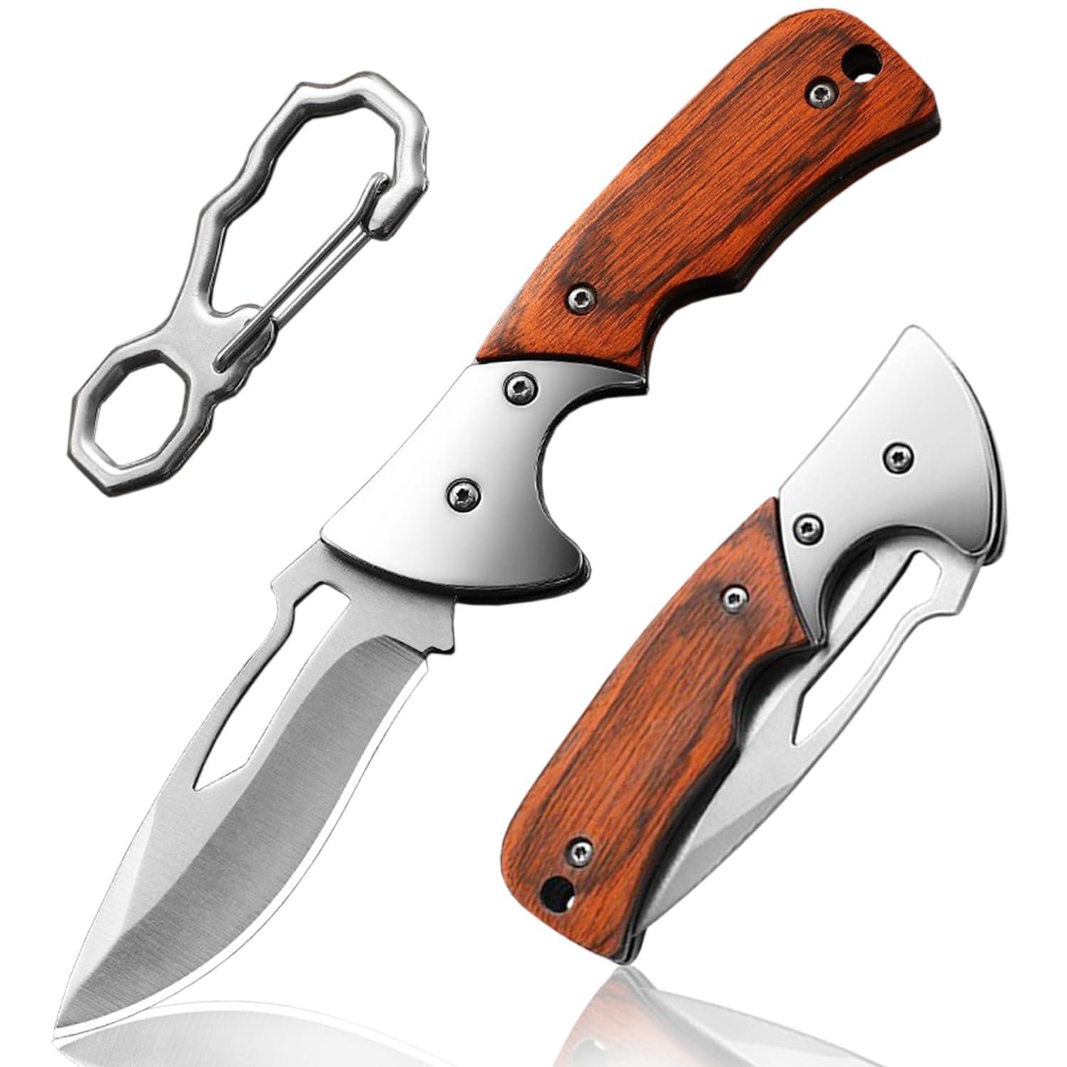 Klappmesser Mit Holzgriff Und Edelstahlklinge Für Outdoor & Camping