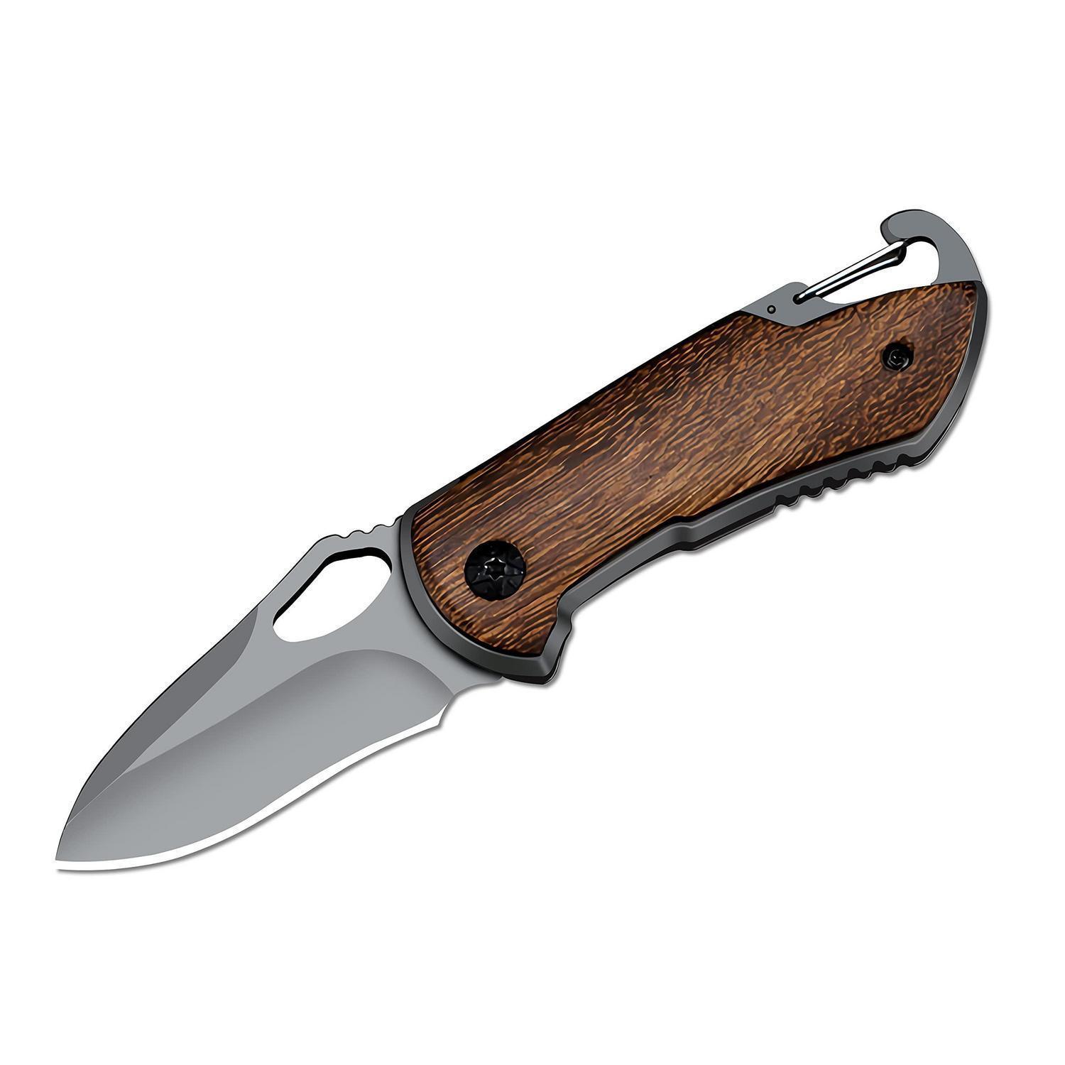 Klappmesser Mit Holzgriff, Einhandmesser Für Jagd & Camping, Outdoor Taschenwerkzeug