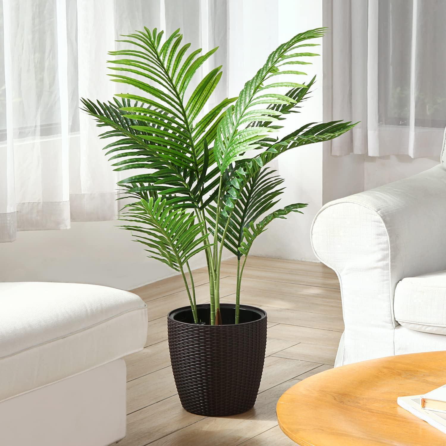 Künstliche Areca Palme 110 Cm Mit 10 Stämmen Im Topf Für Indoor & Outdoor