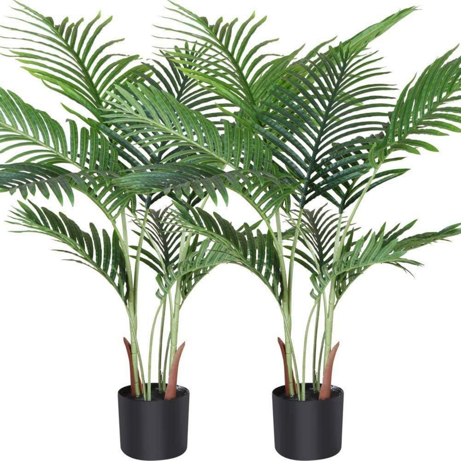 Künstliche Areca Palme 110 Cm, 2 Stück, Für Innen & Außen, Realistisch, Pflegeleicht