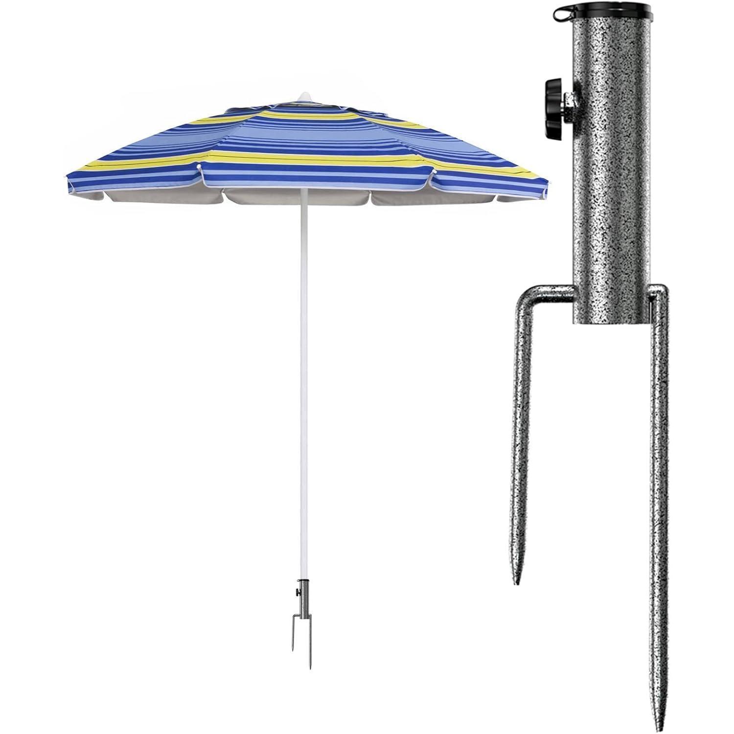 Sonnenschirmständer Mit Erdspieß Für Garten & Strand, Bis 3,6cm Stangendurchmesser