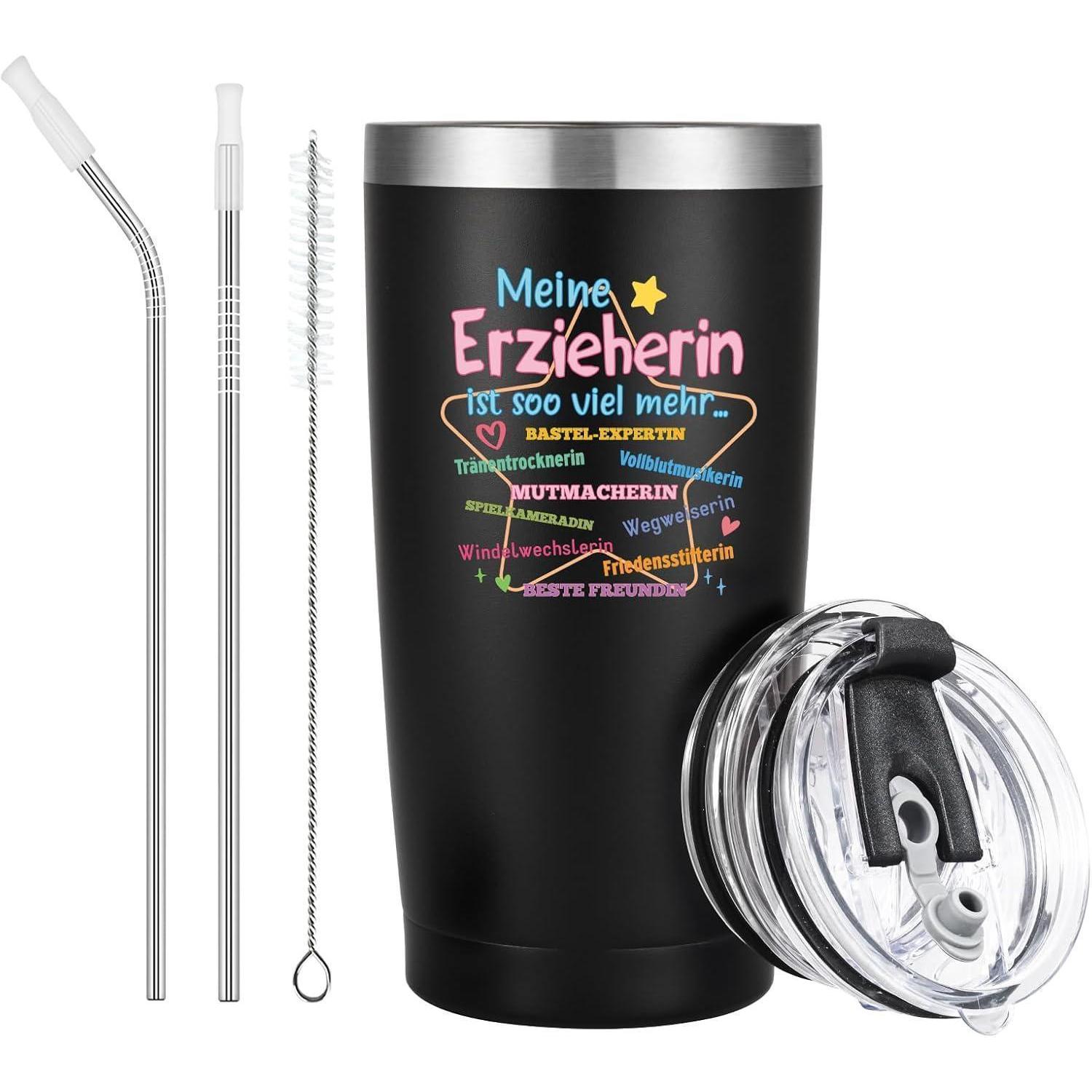 Kaffeebecher Edelstahl 600ml Mit Spruch Für Erzieherin, Vakuum-isolierung