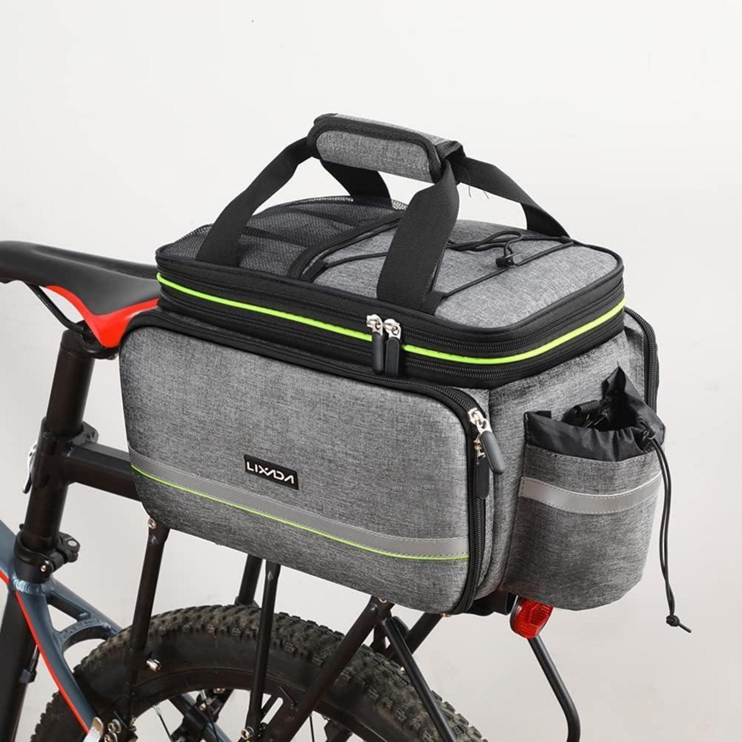 Fahrrad Gepäckträgertasche 20-35l Erweiterbar, Wasserdicht, Mit Schultergurt, Grau