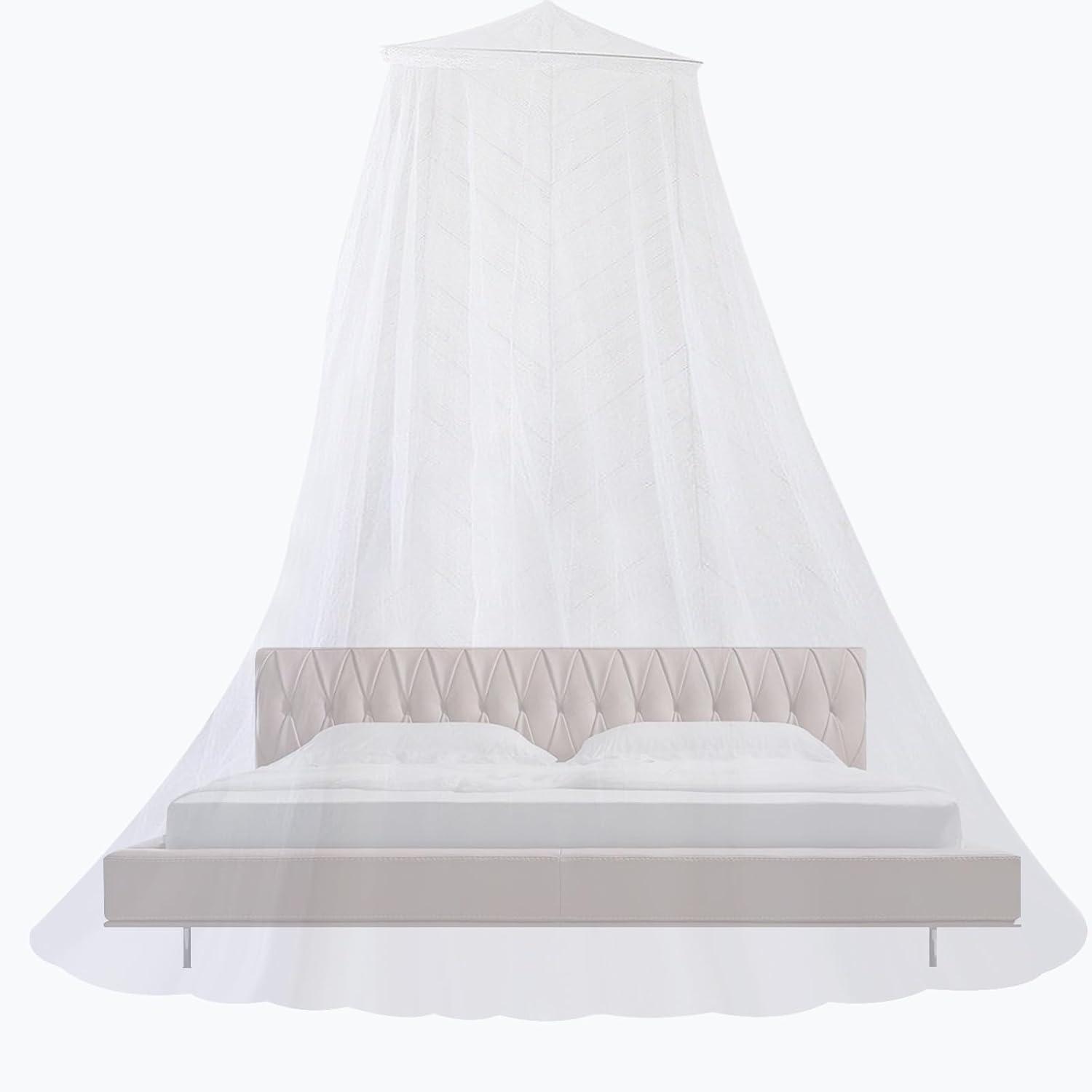 Luxus Moskitonetz Doppelbett, Baldachin Mückenschutz Für Innen & Außen, Weiß