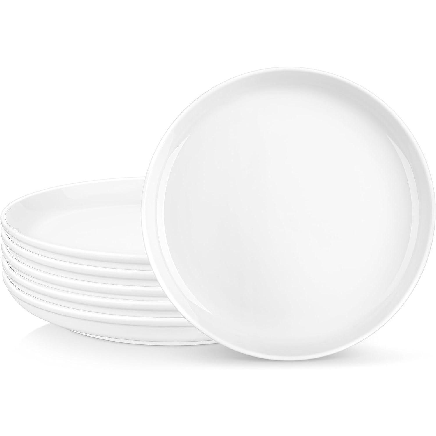 6er Set Speiseteller 21,5cm Cremeweiß Porzellan Mikrowellen- & Spülmaschinengeeignet
