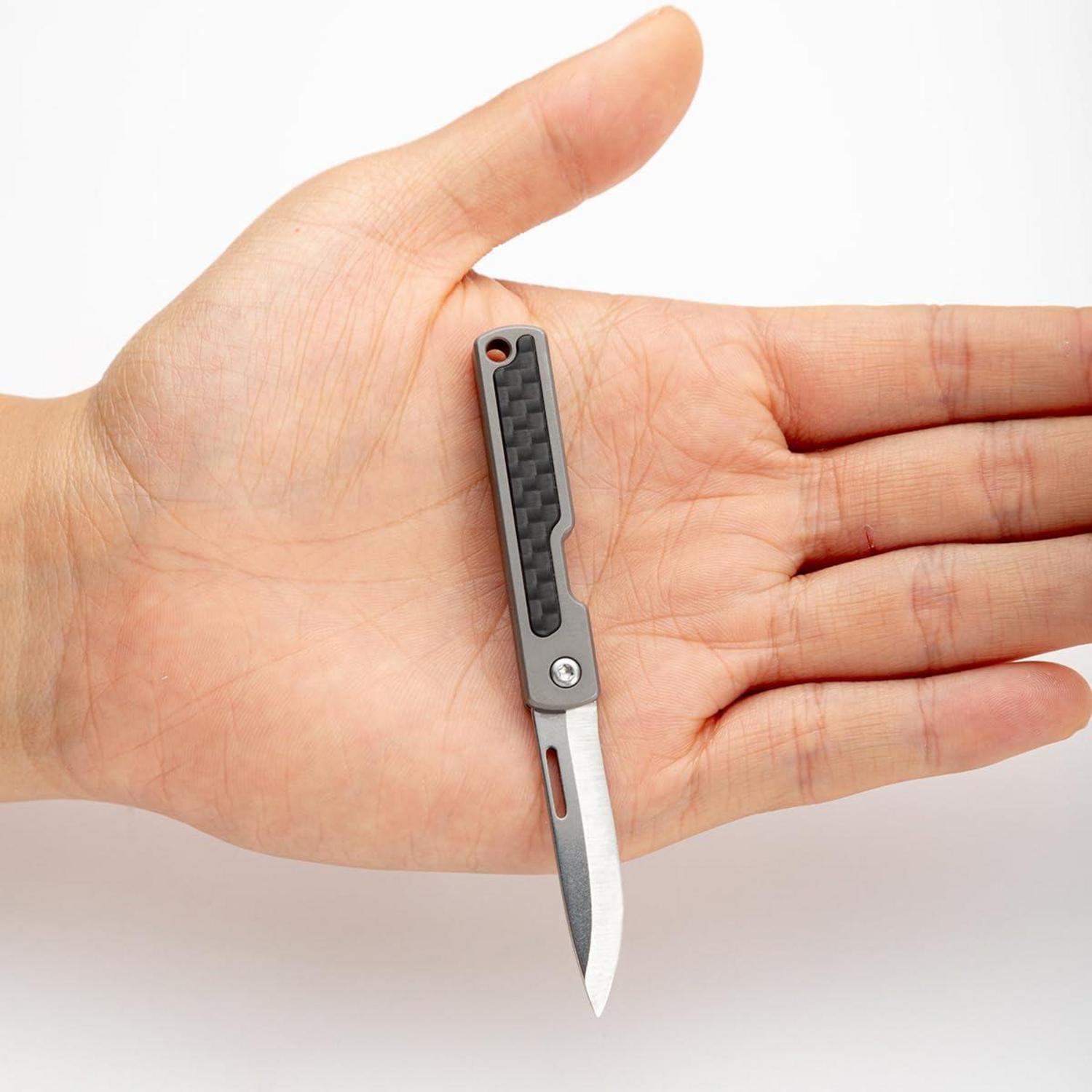Mini Taschenmesser Titan Ultraleicht 5,1 Cm Mit Schlüsselring Für Edc