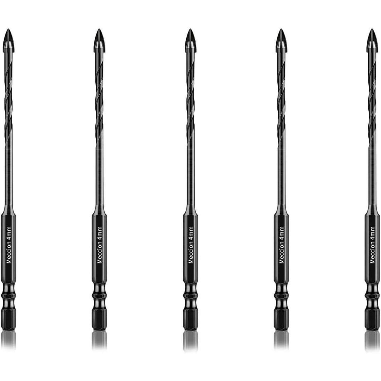 Fliesenbohrer 5tlg. 4mm Kreuz Wolframkarbid Für Fliesen, Glas, Mauerwerk