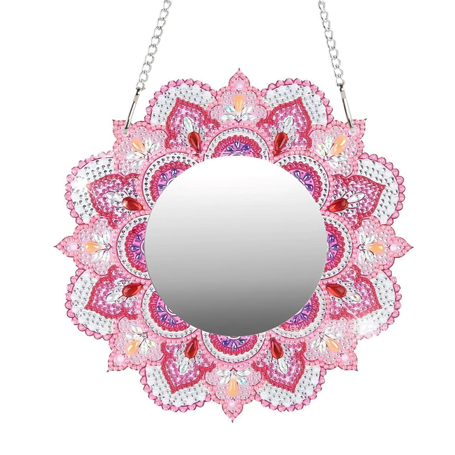 Diamond Painting Spiegel Bastelset Mandala Für Kinder, Bunt, Diy Deko