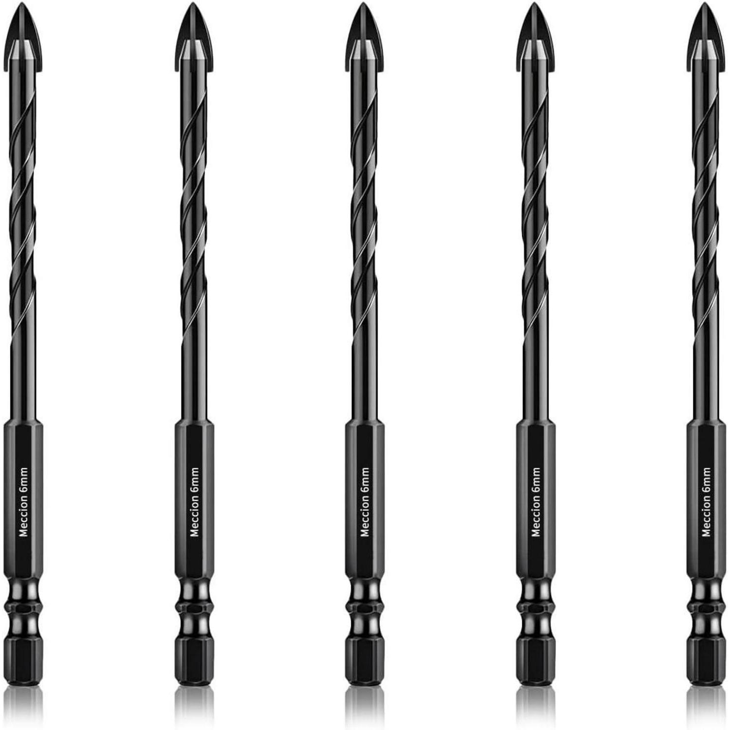 Fliesenbohrer 5tlg. 6mm Kreuz Wolframkarbid Für Fliesen, Glas, Mauerwerk